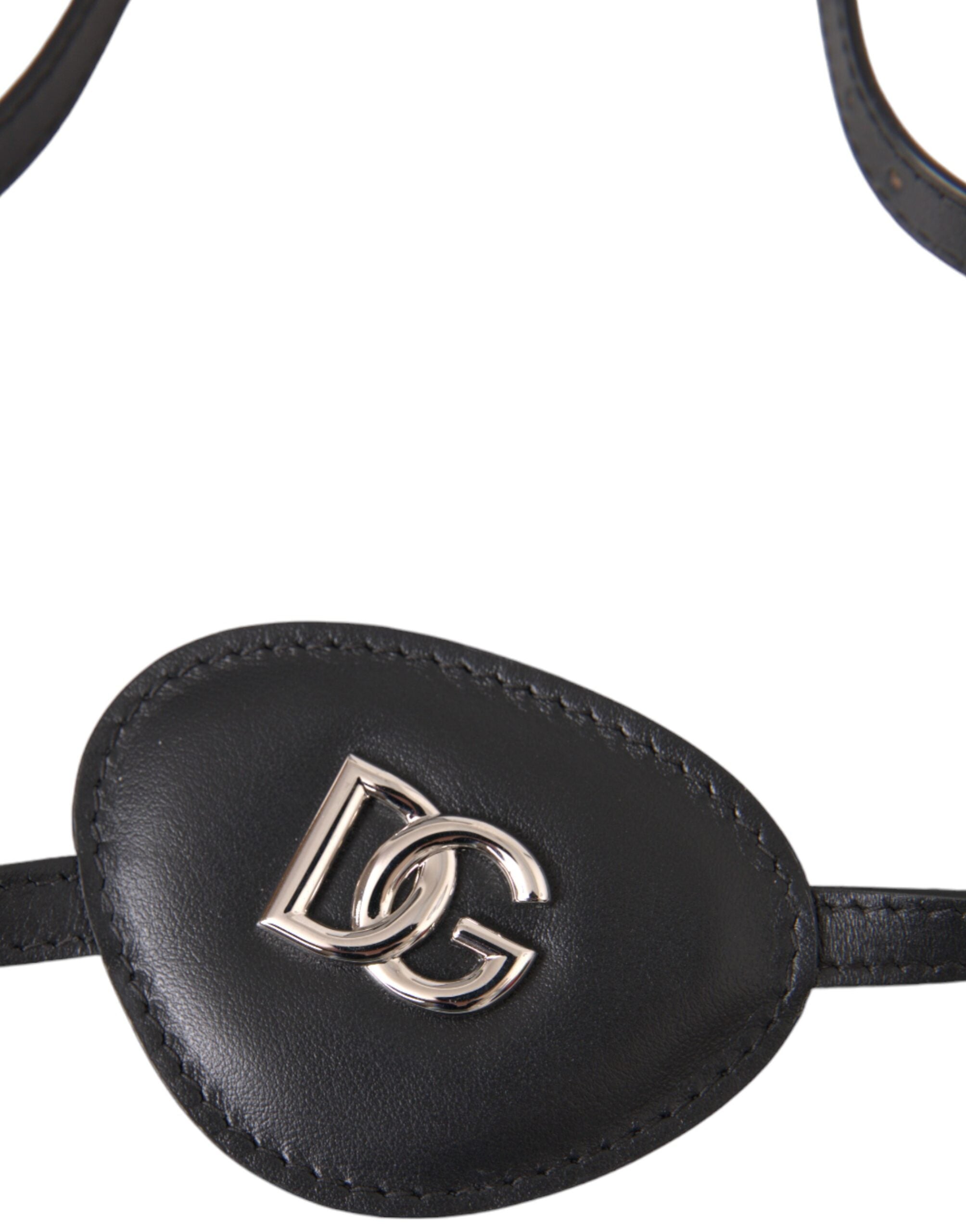 Dolce & Gabbana Calfskin Leather Metal Dg Logo Eye Black Patch
