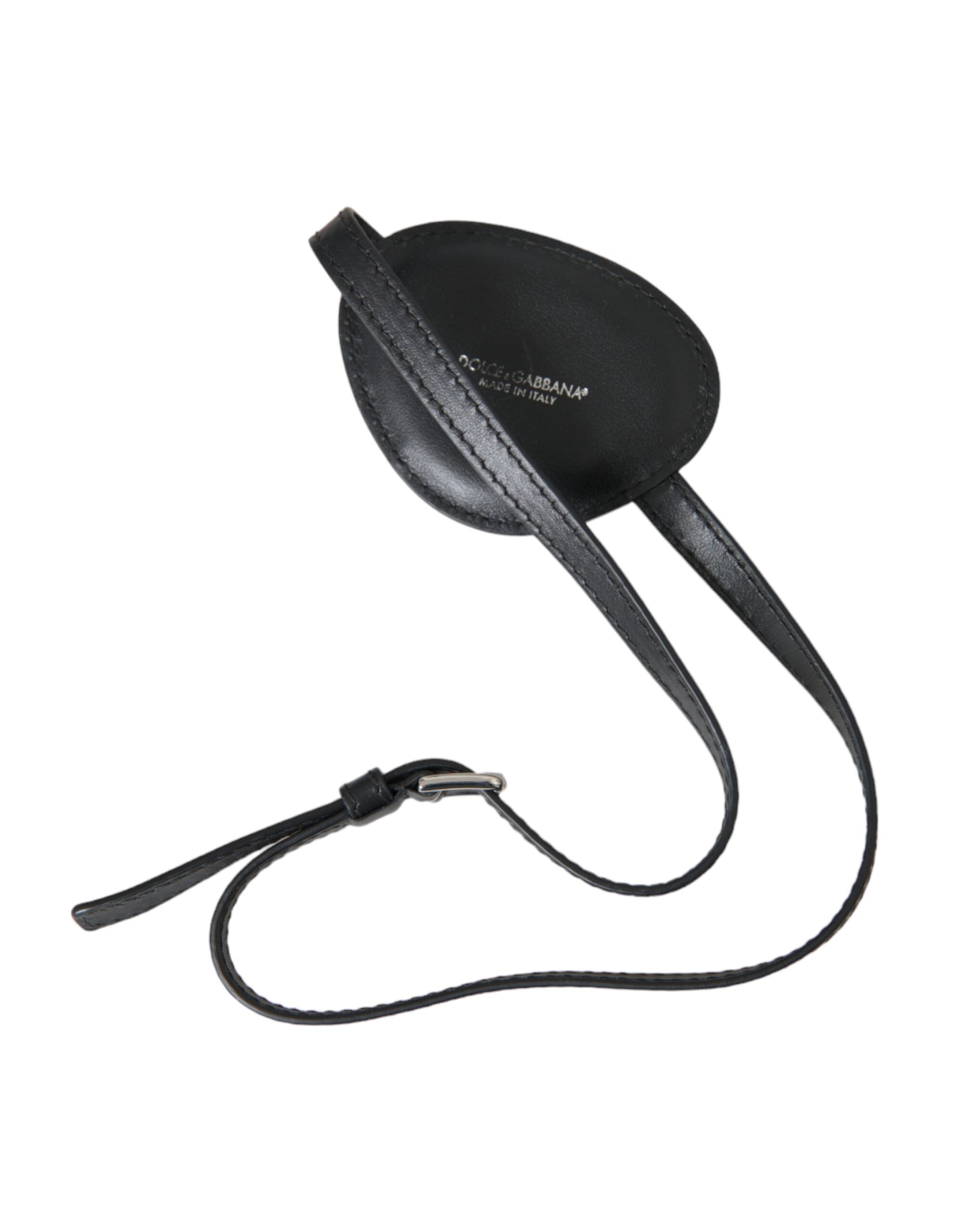 Dolce & Gabbana Calfskin Leather Metal Dg Logo Eye Black Patch