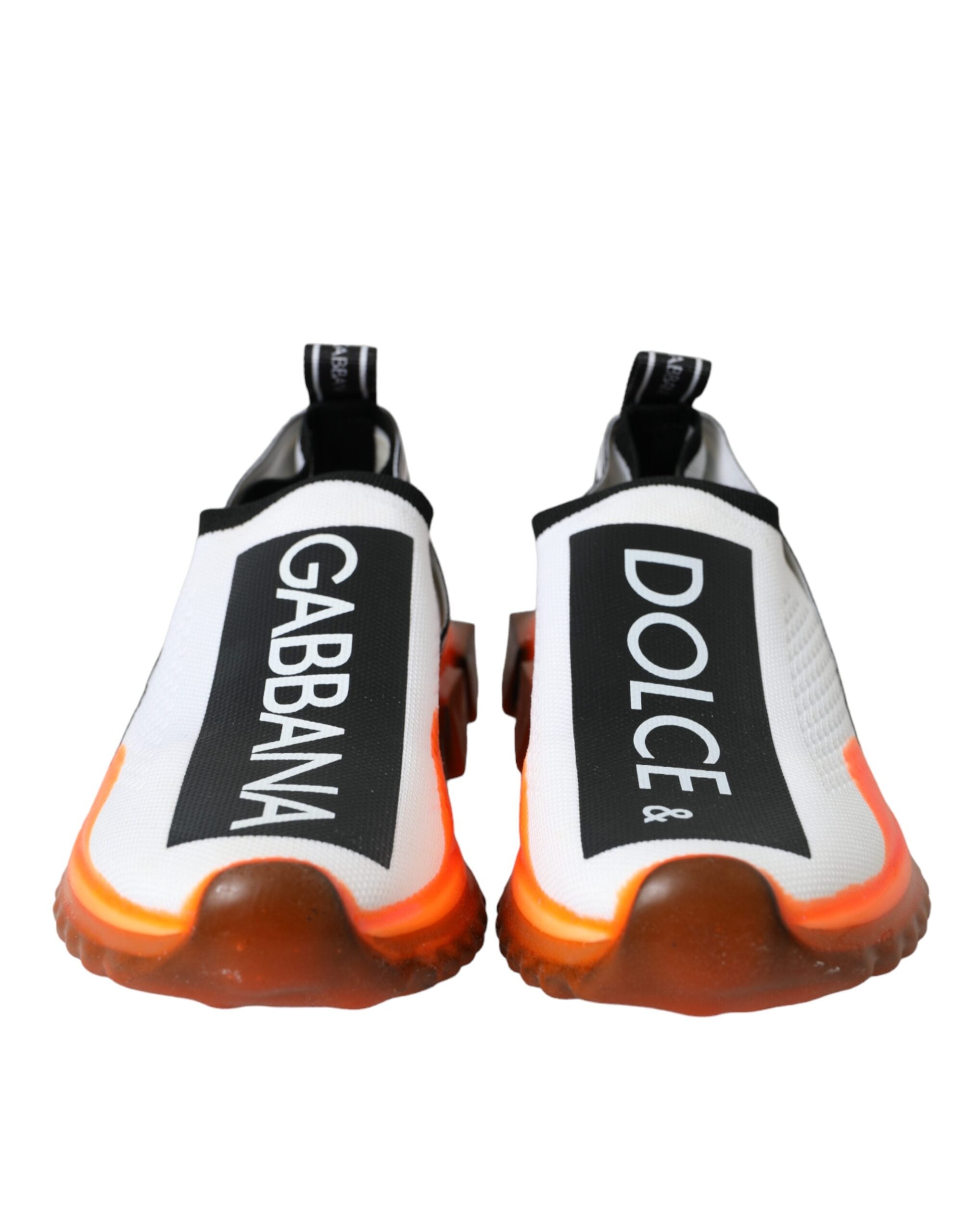 Dolce & Gabbana Black White Orange Slip On Sorrento Sneakers Shoes Glam Steals