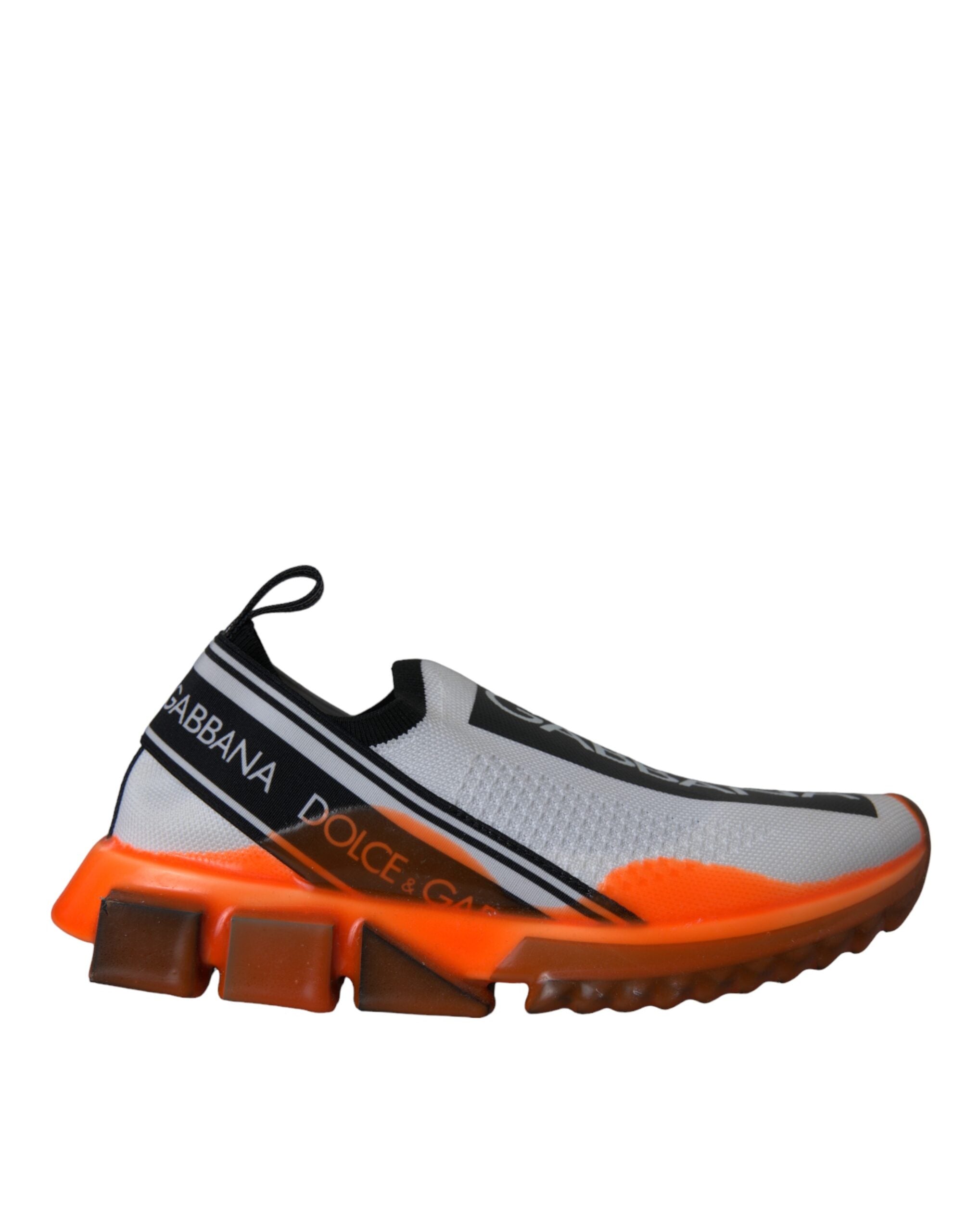 Dolce & Gabbana Black White Orange Slip On Sorrento Sneakers Shoes Glam Steals