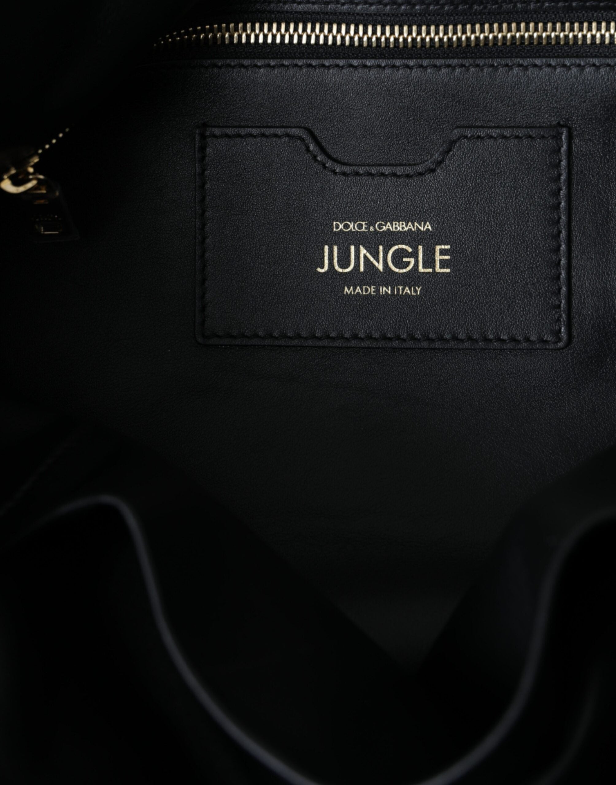 Dolce & Gabbana Leather Jungle Quilted Shopping Tote Black Bag