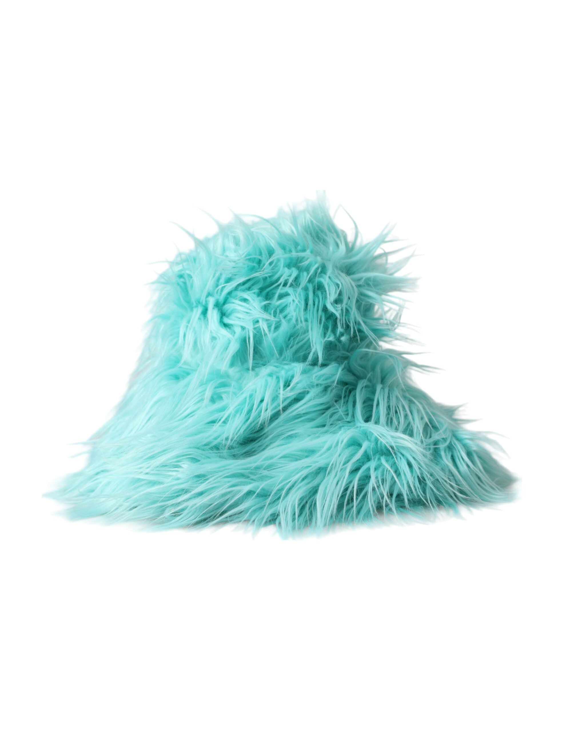 Dolce & Gabbana Acrylic Fur Womens Bucket Mint Green Hat