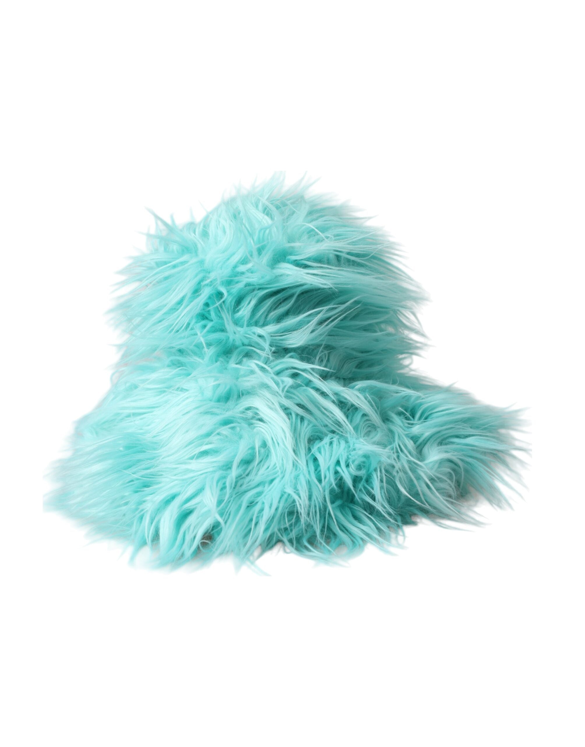 Dolce & Gabbana Acrylic Fur Womens Bucket Mint Green Hat