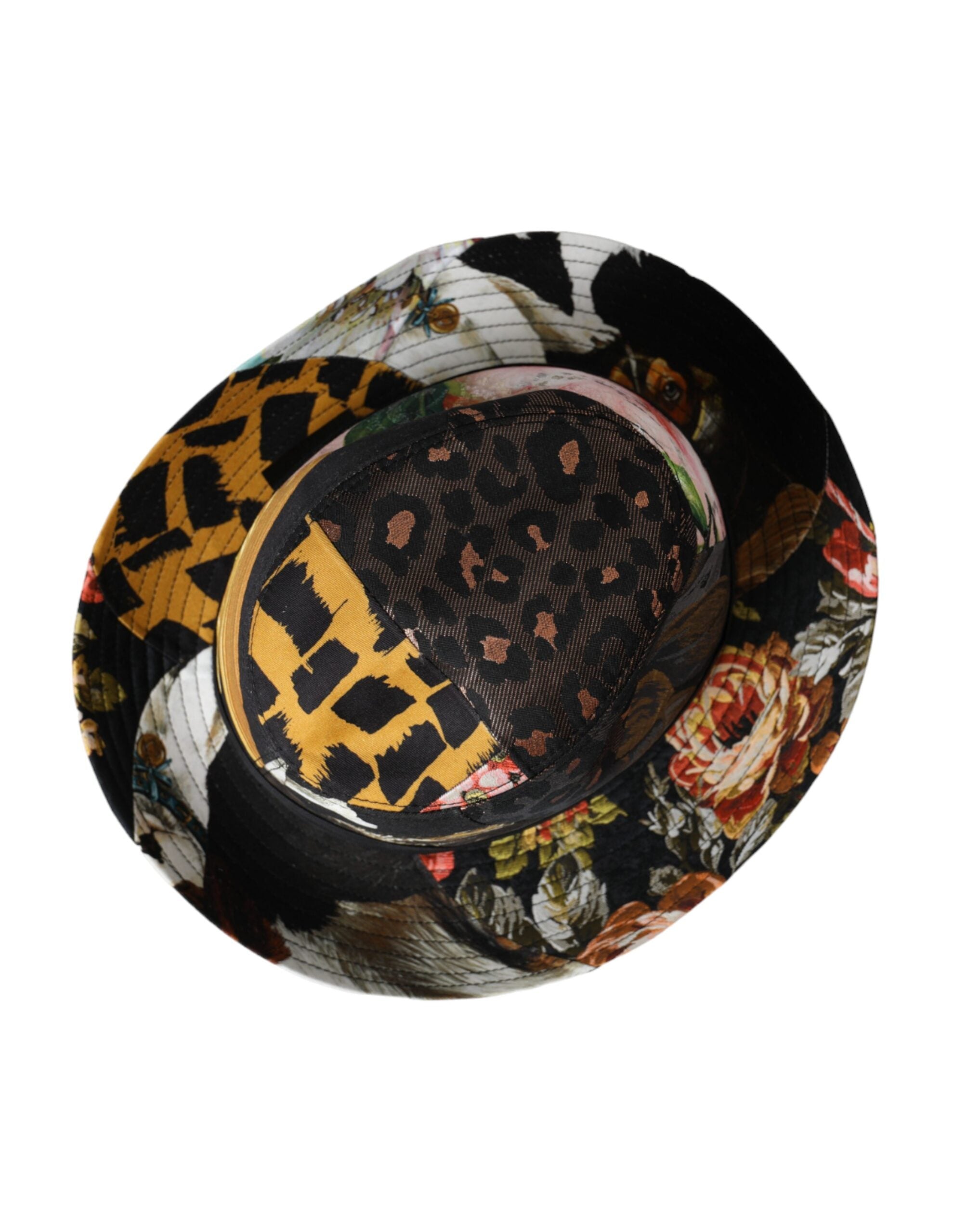 Dolce & Gabbana Patchwork Women Fedora Wide Brim Multicolor Hat