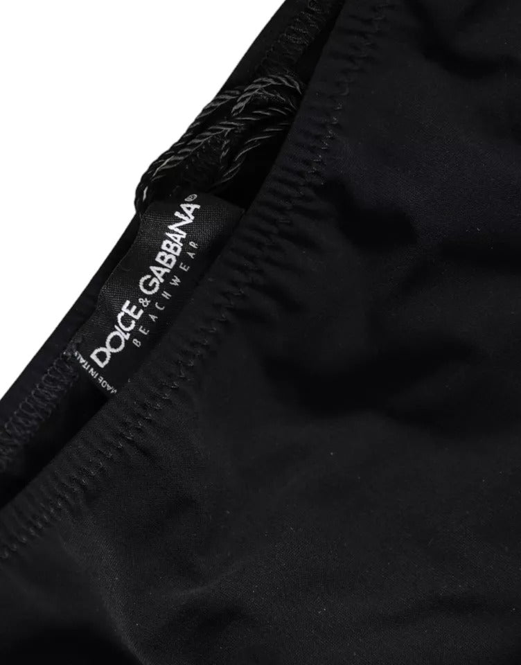 Dolce & Gabbana Nylon Swimwear Beachwear Bottom Black Bikini