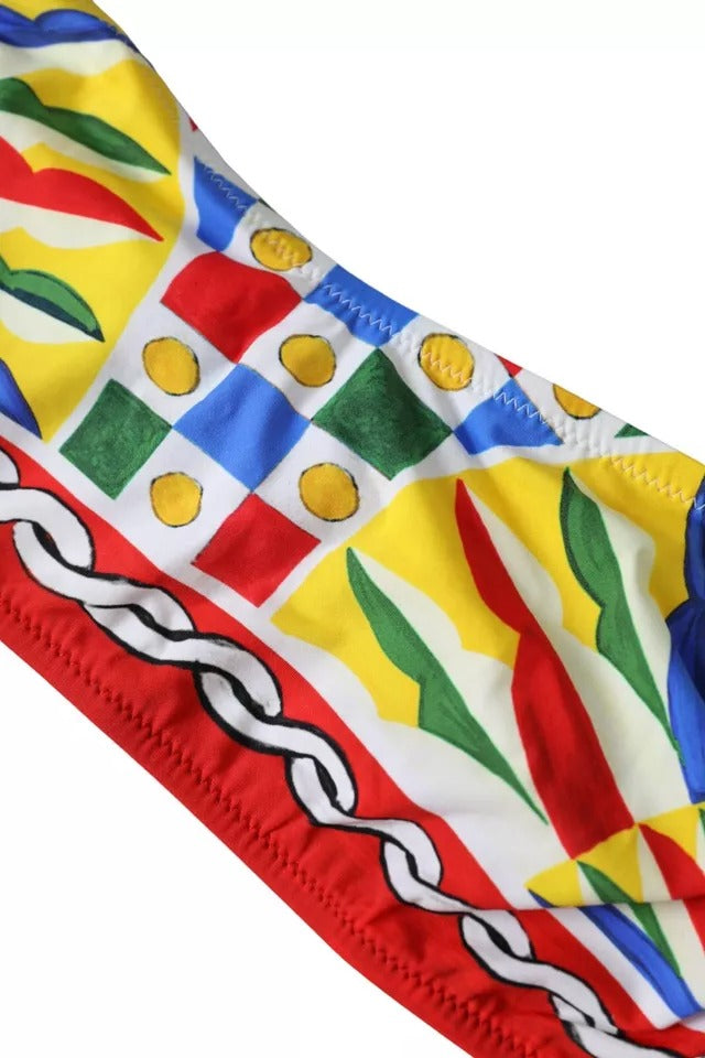 Dolce & Gabbana Carretto Bandeau Swimwear Top Multicolor Bikini