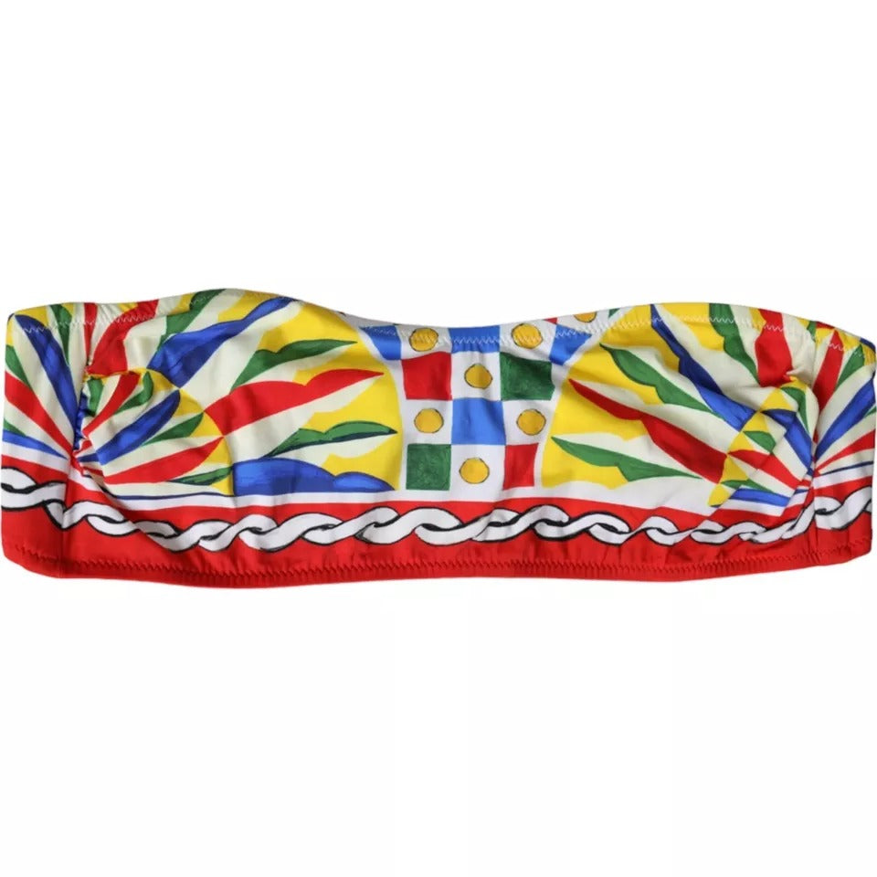 Dolce & Gabbana Carretto Bandeau Swimwear Top Multicolor Bikini