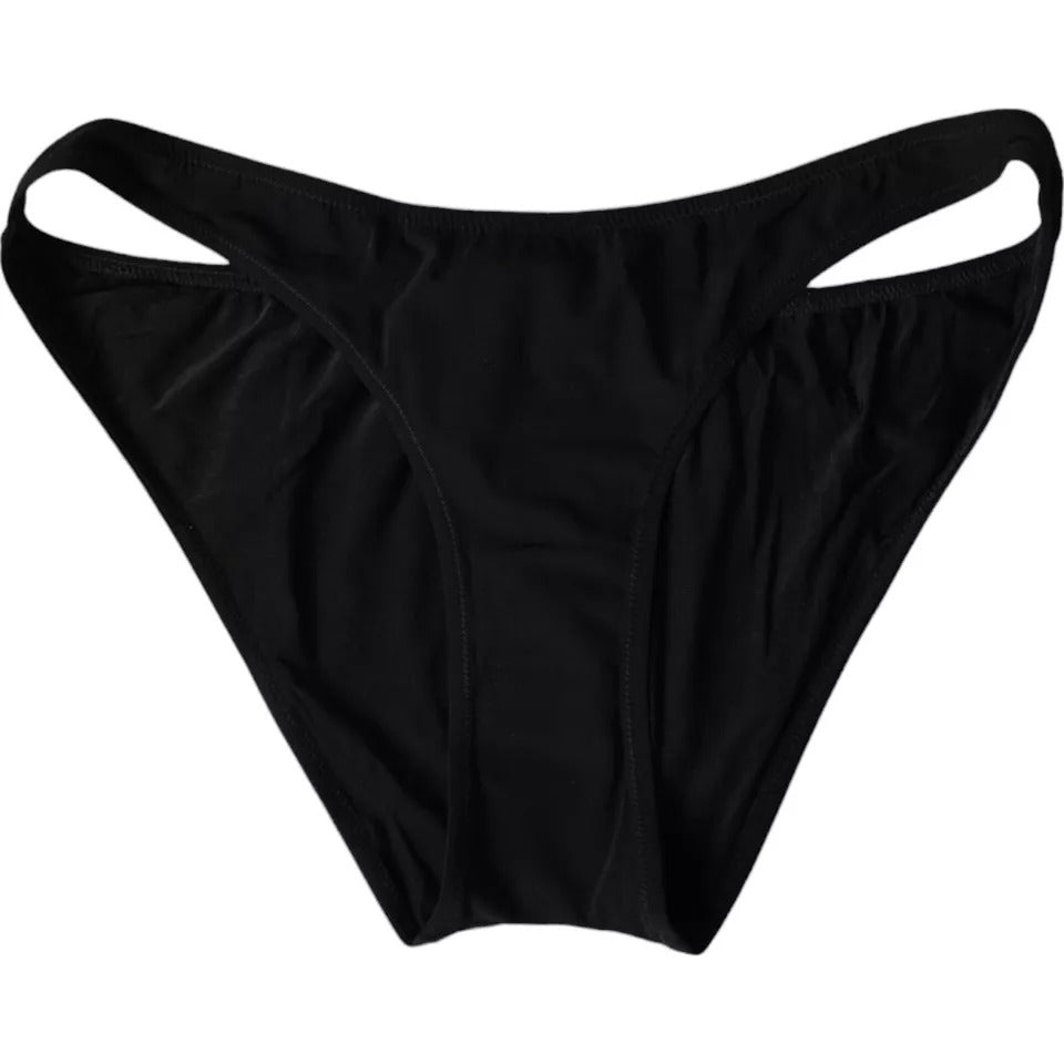 Dolce & Gabbana Nylon Swimwear Beachwear Bottom Black Bikini