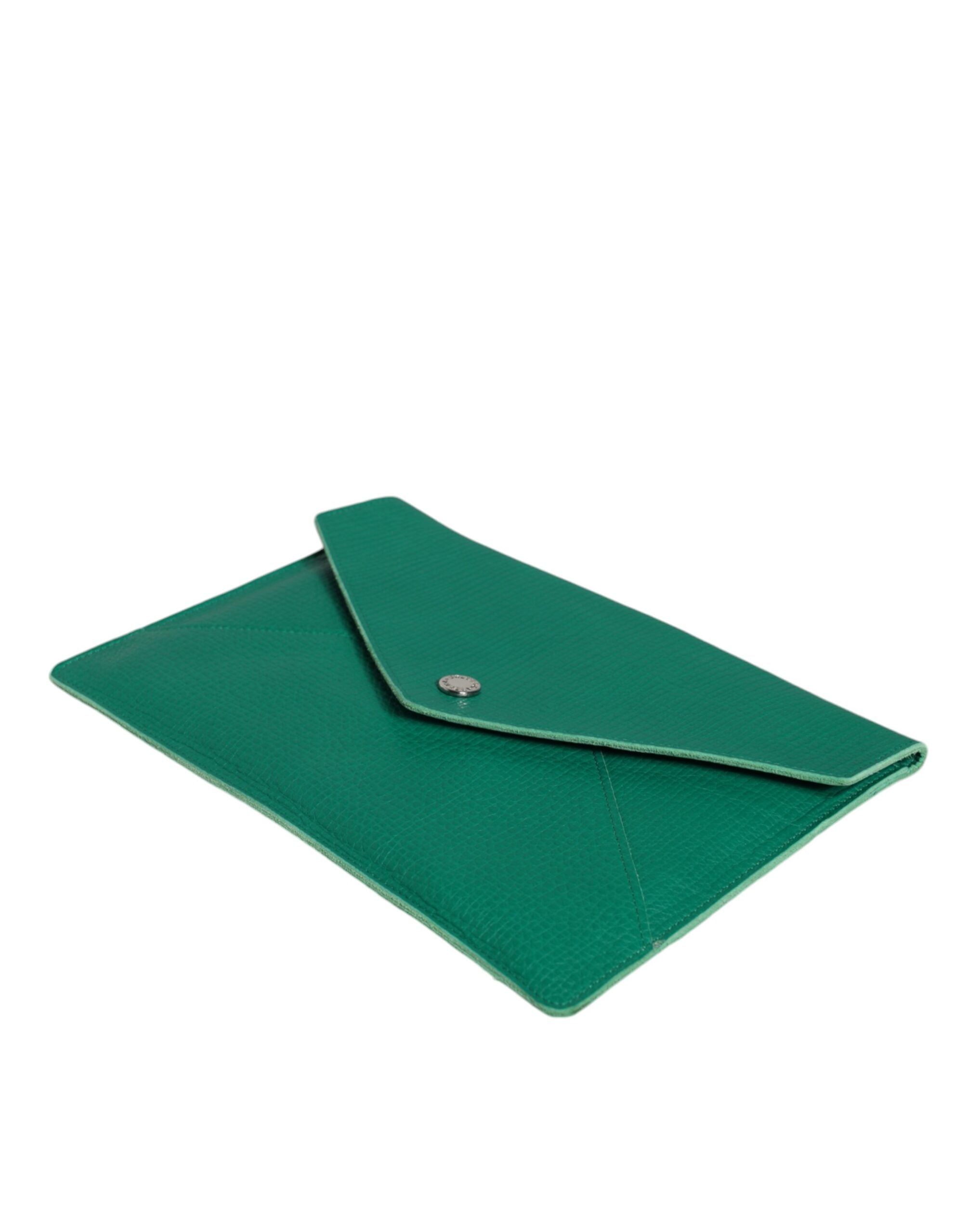 Dolce & Gabbana Leather Handbag Clutch Mini Purse Pouch Tablet Green Case