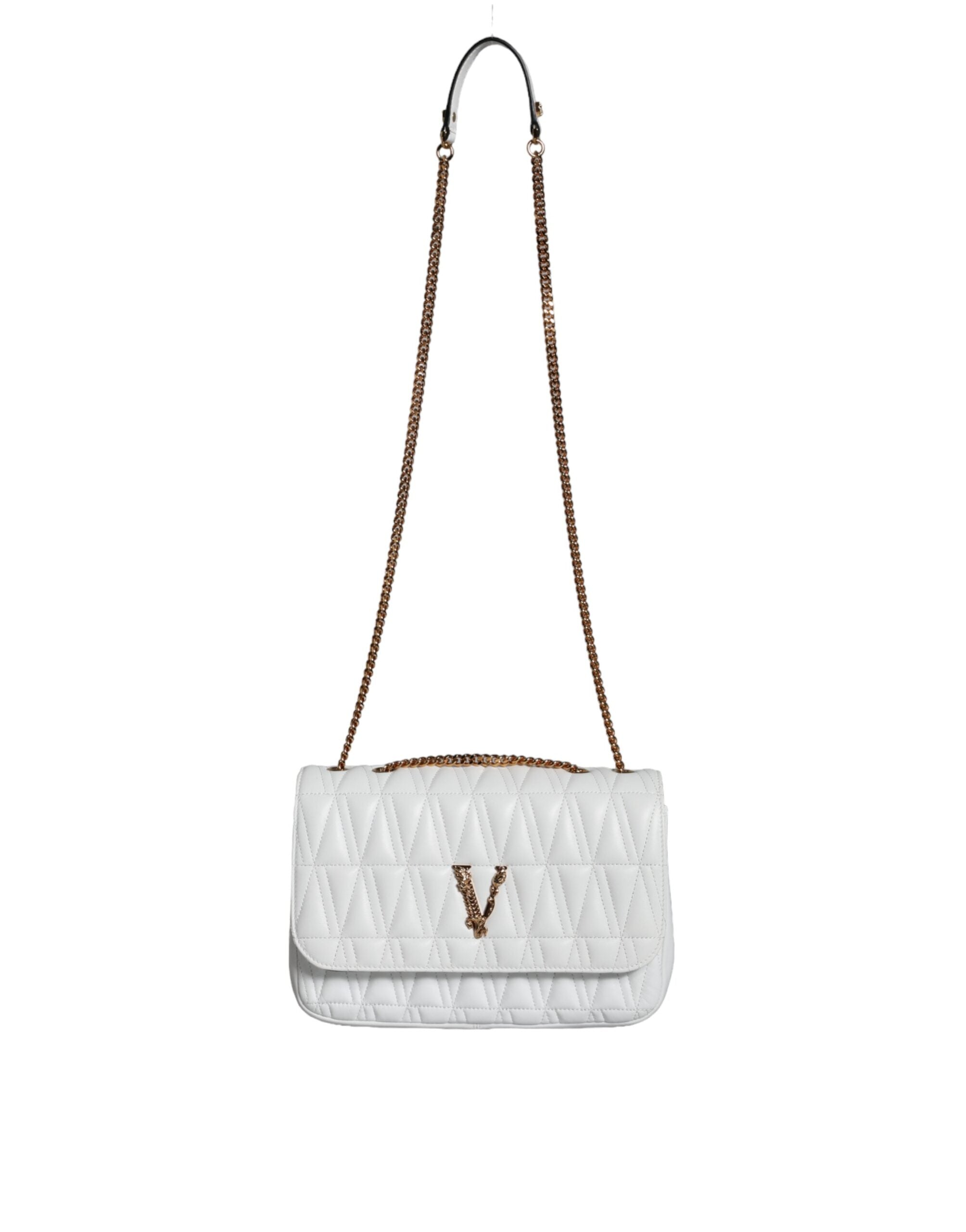 Versace Mini Nappa Leather Crossbody Shoulder White Bag
