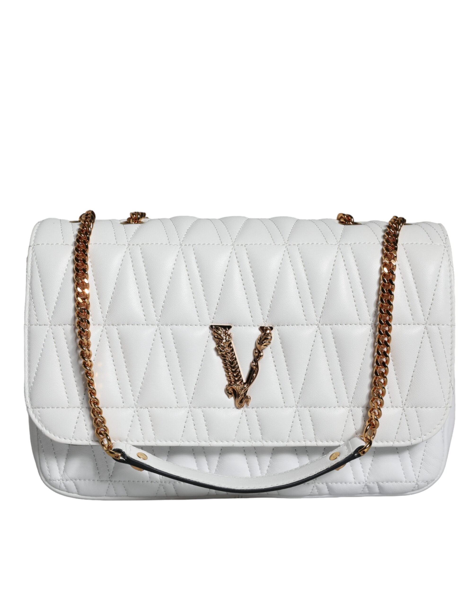 Versace Mini Nappa Leather Crossbody Shoulder White Bag