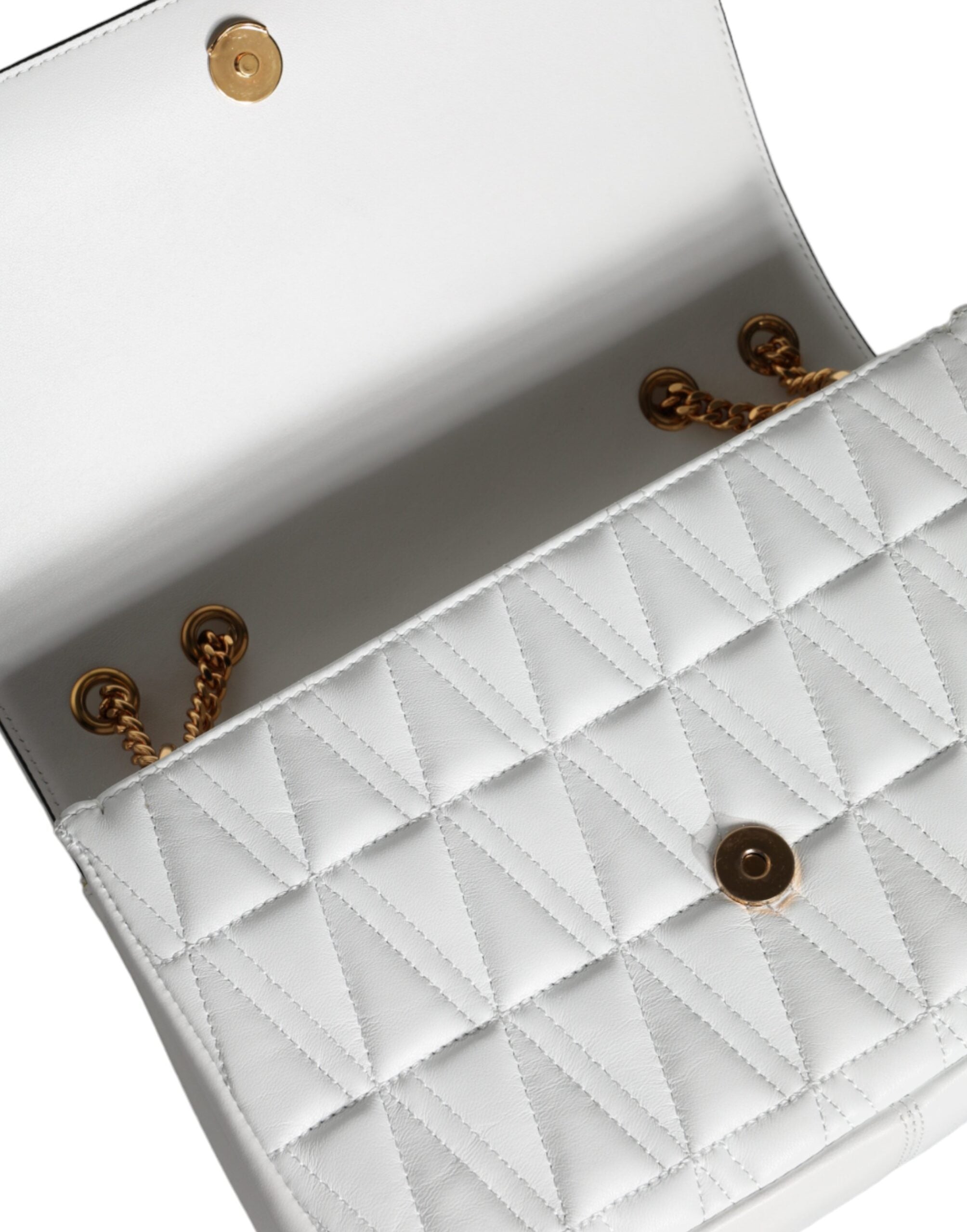 Versace Mini Nappa Leather Crossbody Shoulder White Bag