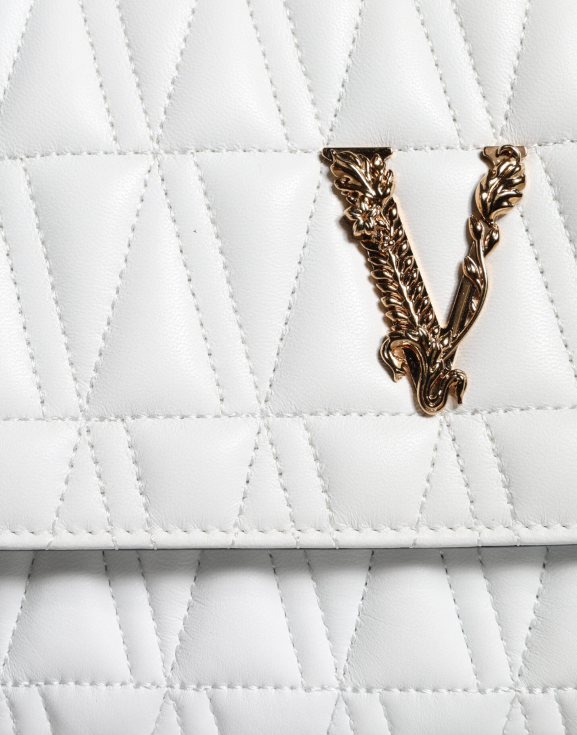 Versace Mini Nappa Leather Crossbody Shoulder White Bag