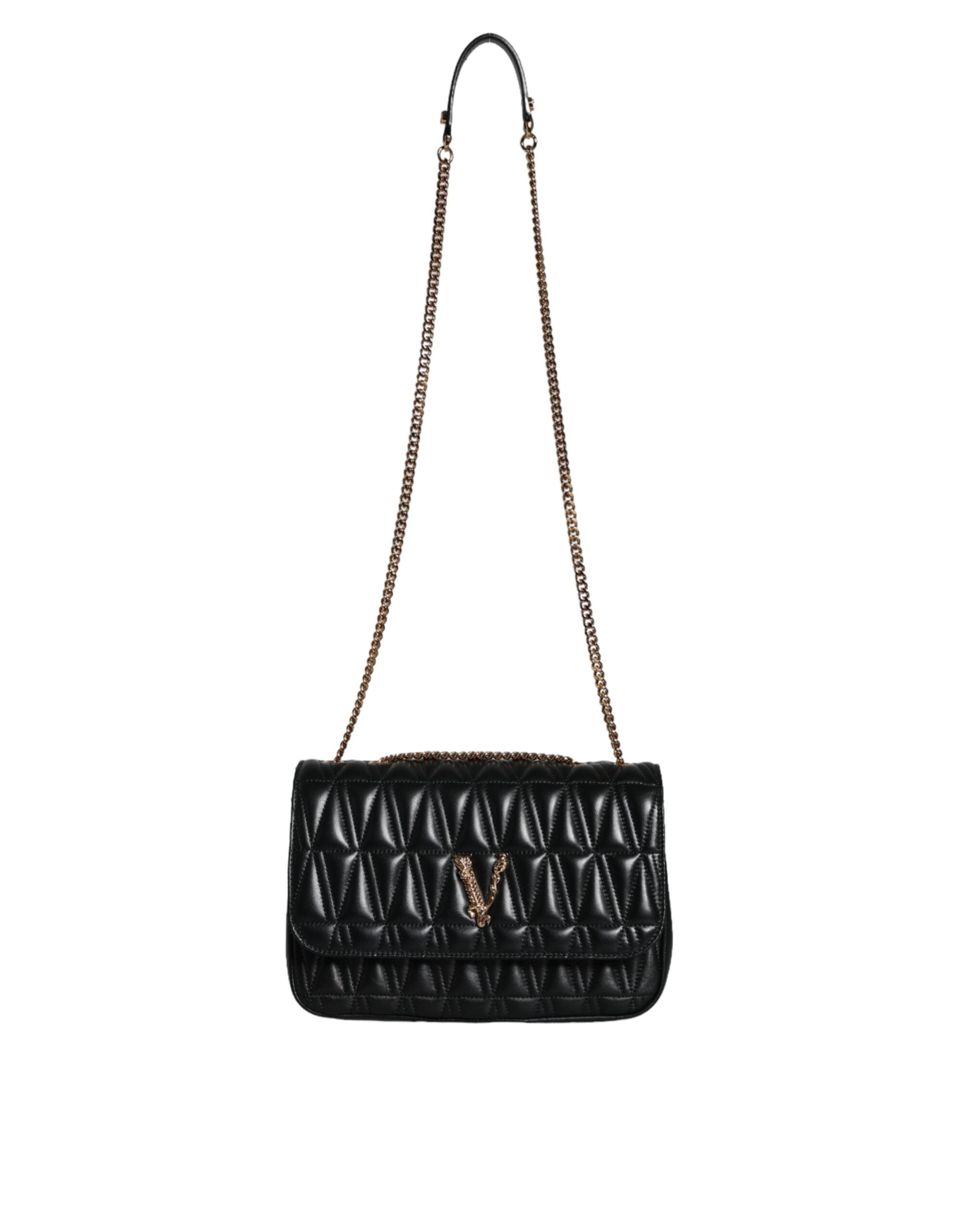 Versace Mini Nappa Leather Crossbody Shoulder Black Bag