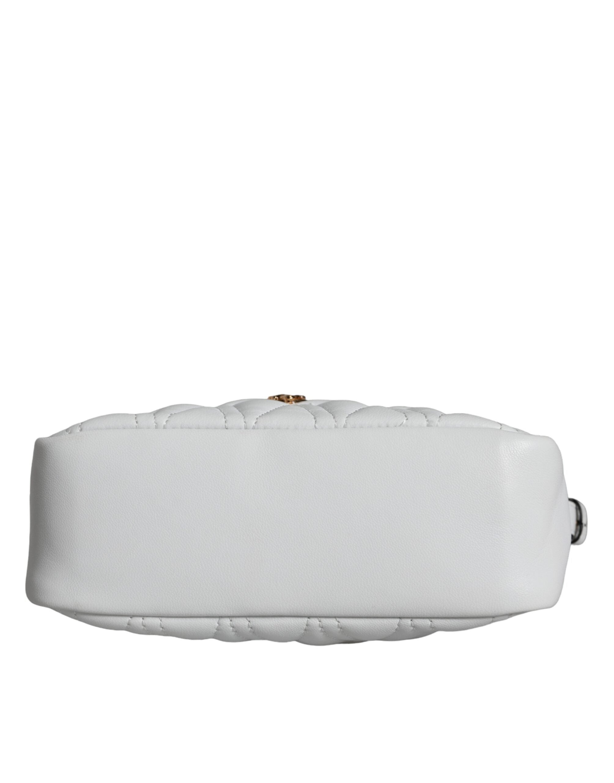 Versace Quilted Nappa Leather Crossbody Shoulder White Bag