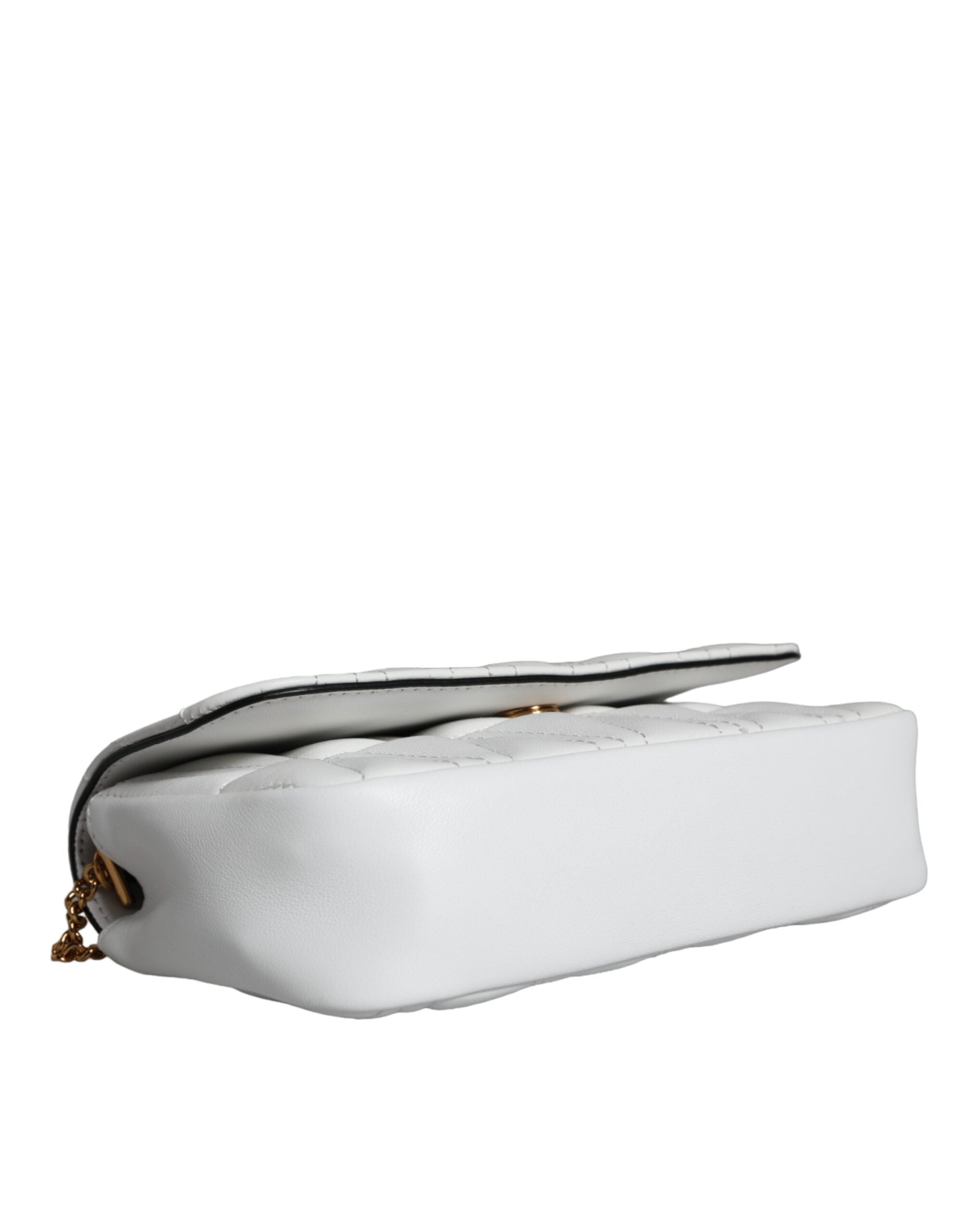 Versace Quilted Nappa Leather Crossbody Shoulder White Bag