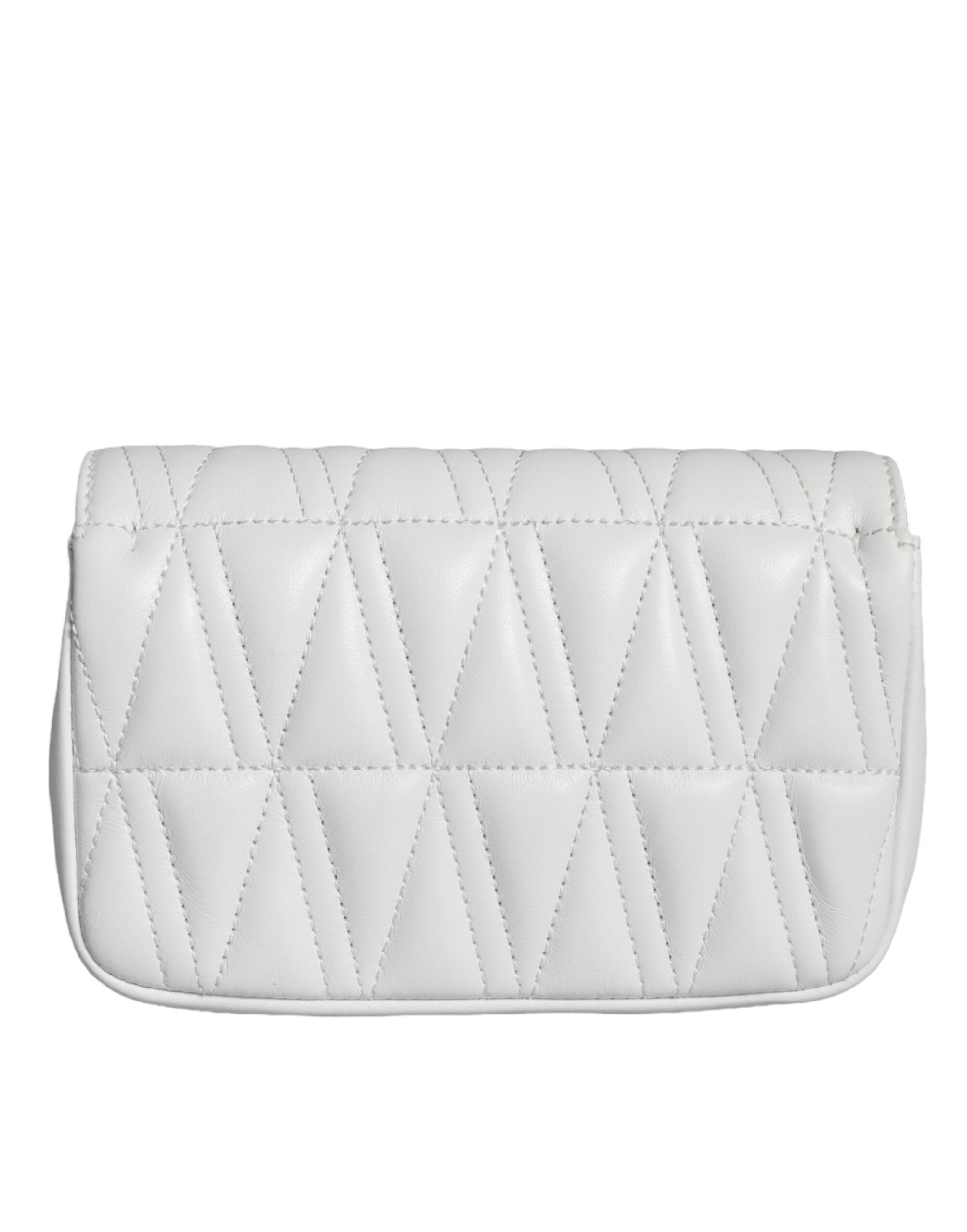 Versace Quilted Nappa Leather Crossbody Shoulder White Bag