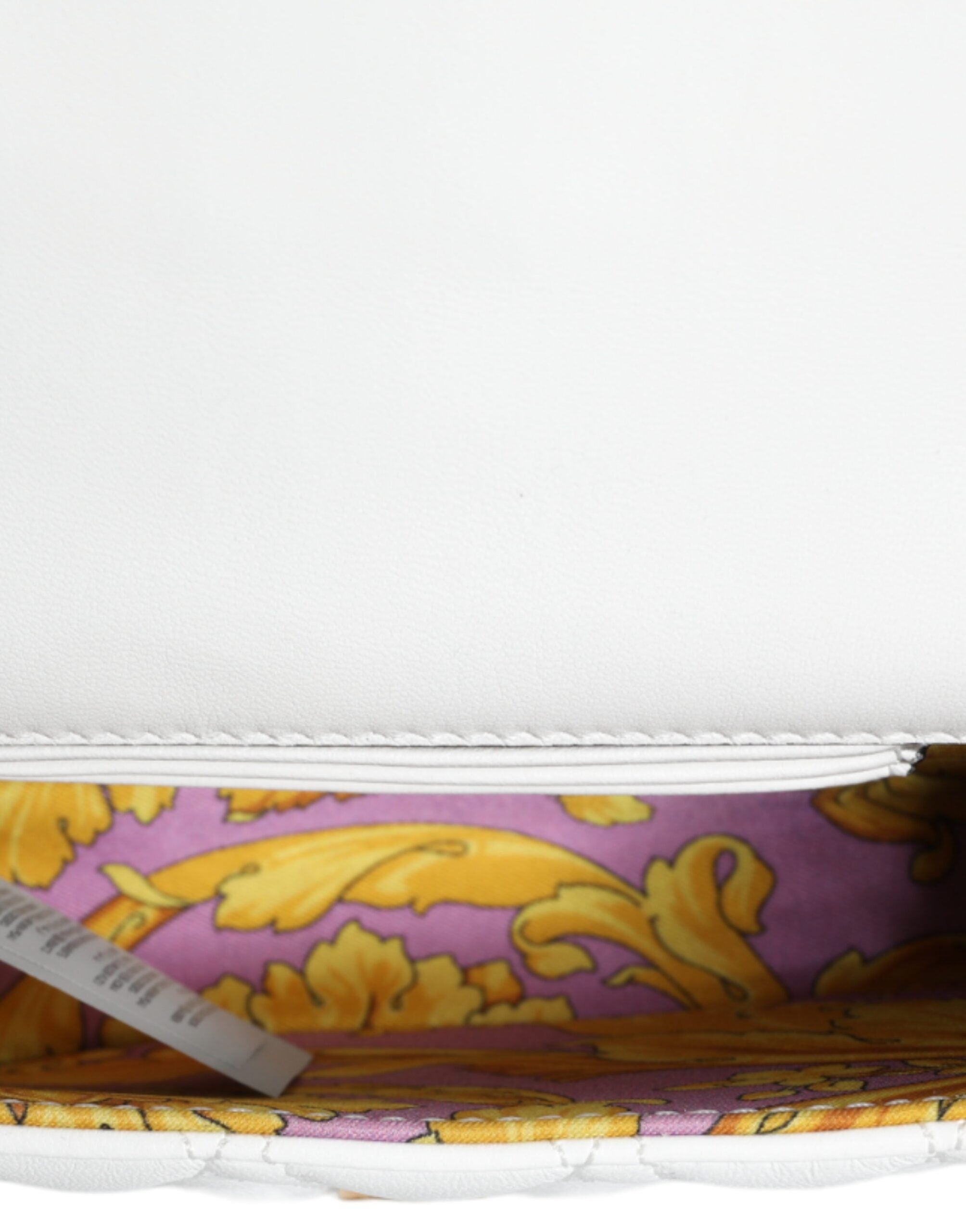 Versace Quilted Nappa Leather Crossbody Shoulder White Bag