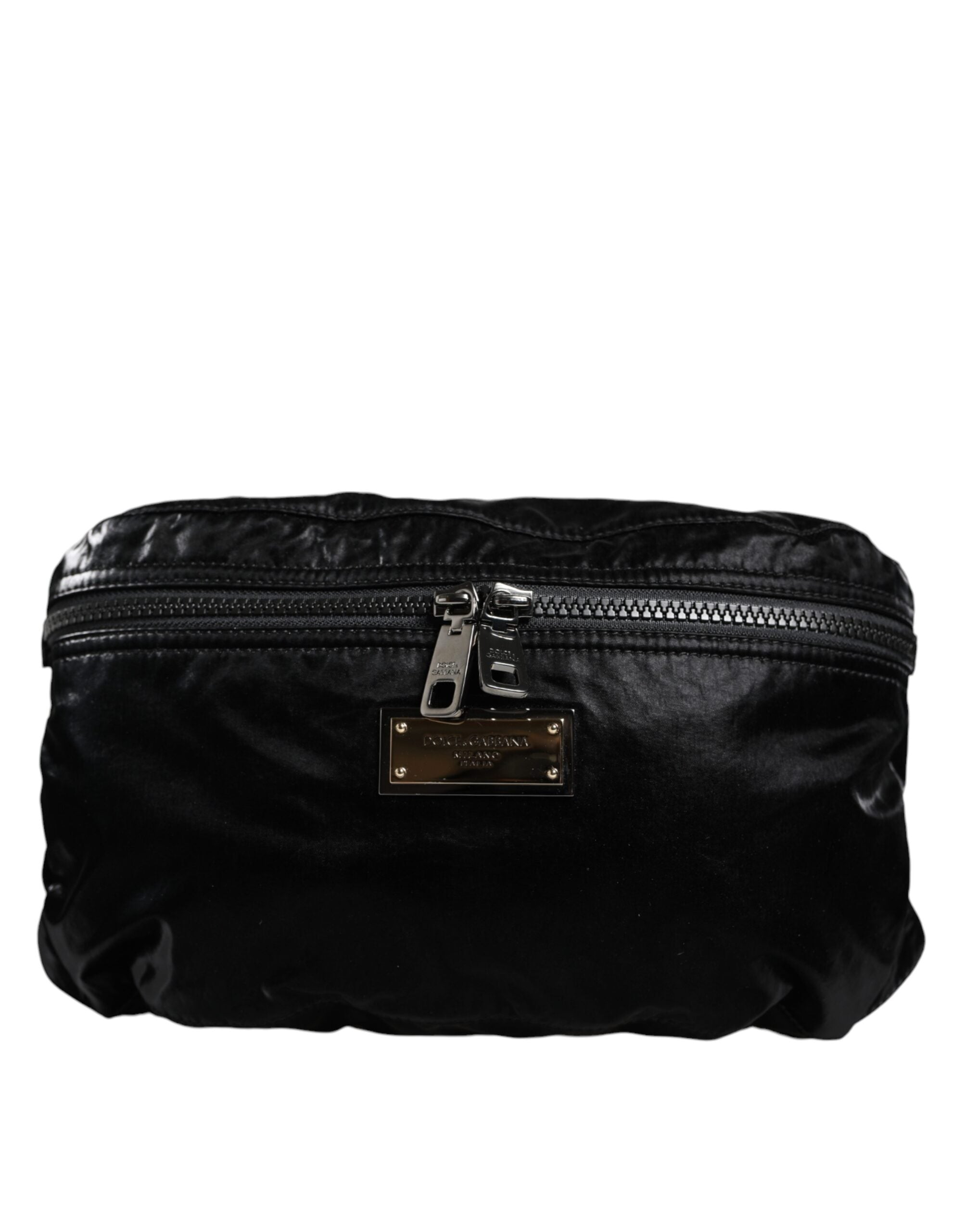 Dolce & Gabbana Nylon Fabric Belt Waist Fanny Pack Black Bag