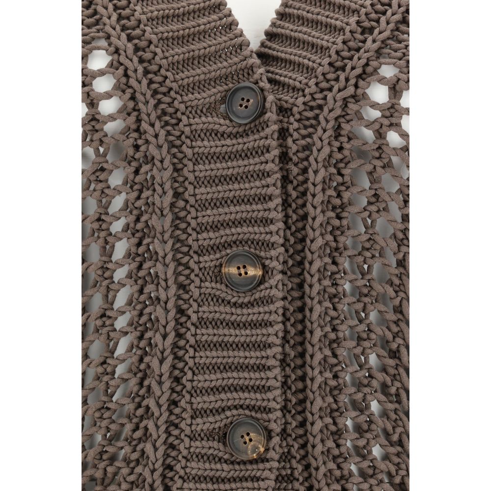 Brunello Cucinelli Cardigan In Perforated Knit