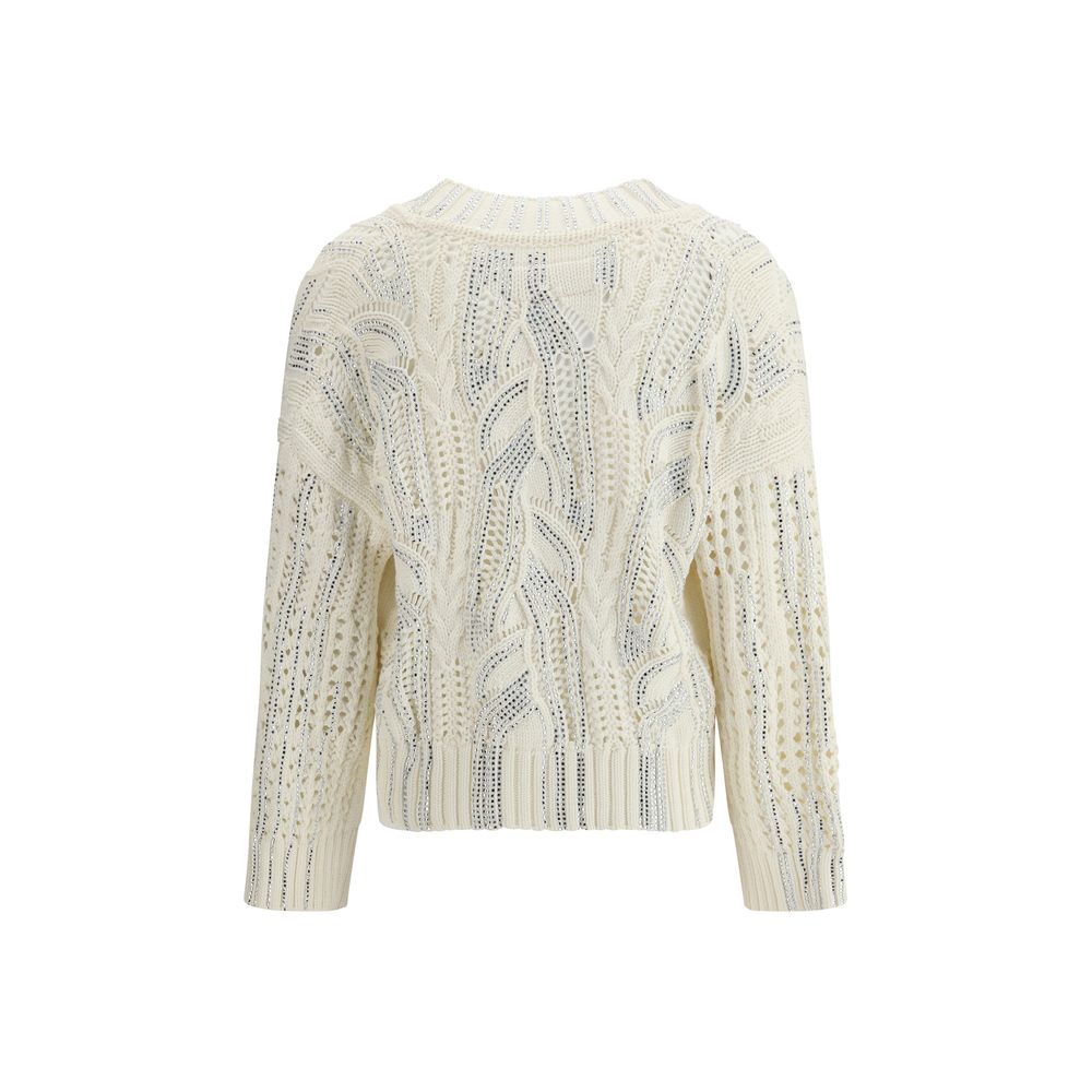 Ermanno Scervino Cotton Rhinestone Cardigan