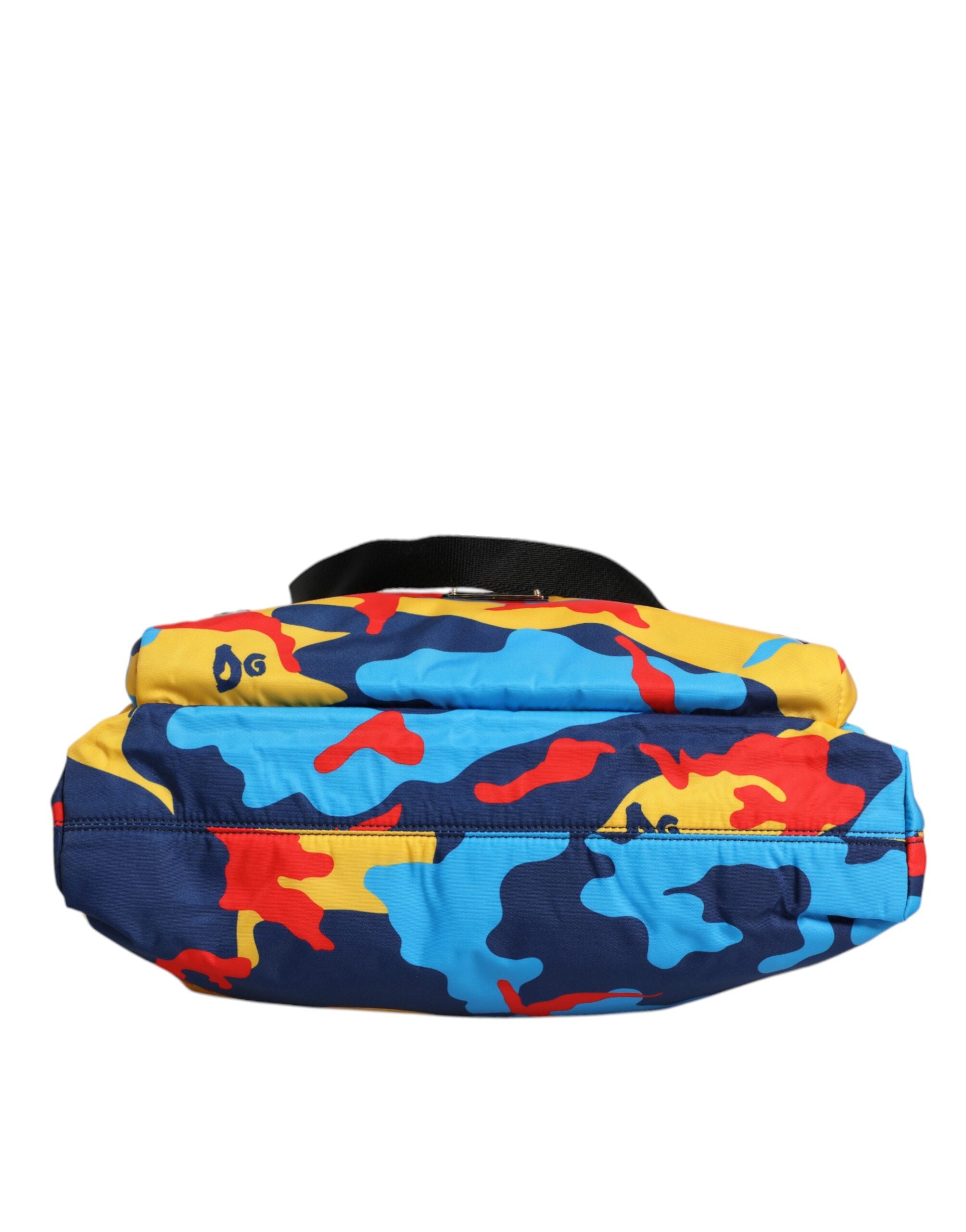 Dolce & Gabbana Camouflage Nylon Shopping Tote Multicolor Bag