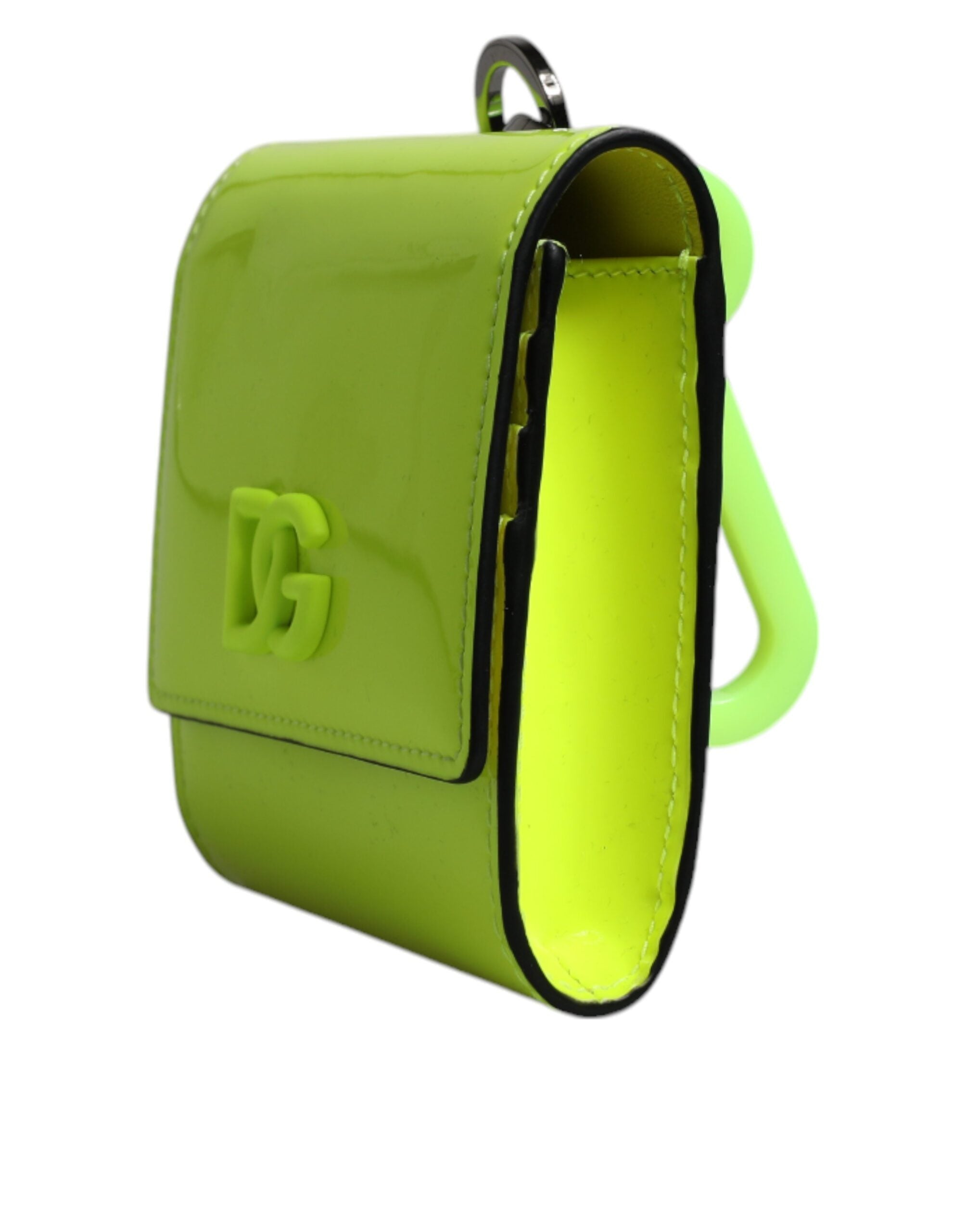Dolce & Gabbana Bifold Dg Logo Neck Strap Cardholder Yellow Green Wallet