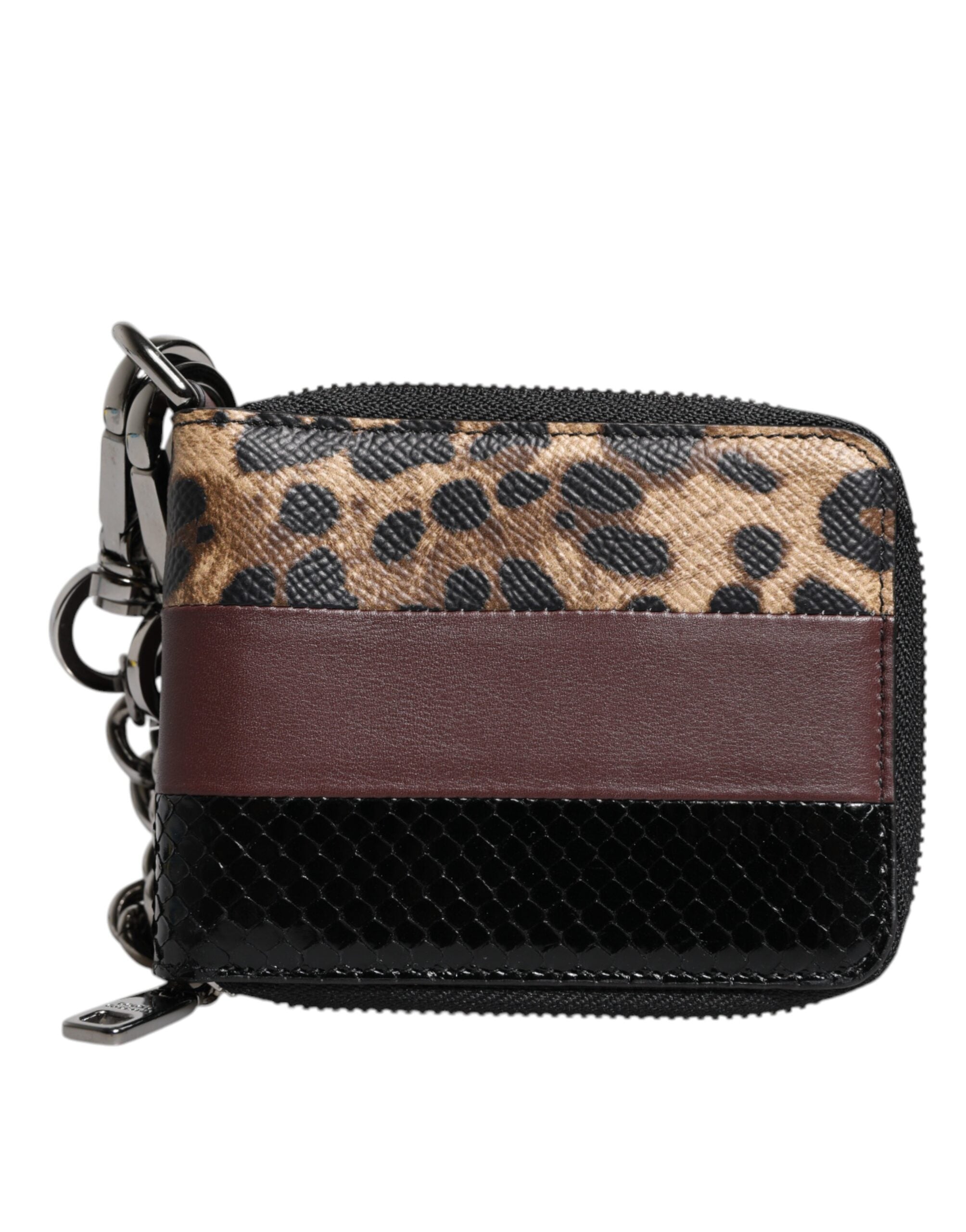 Dolce & Gabbana Leopard Leather Dg Bifold Card Holder Multicolor Wallet
