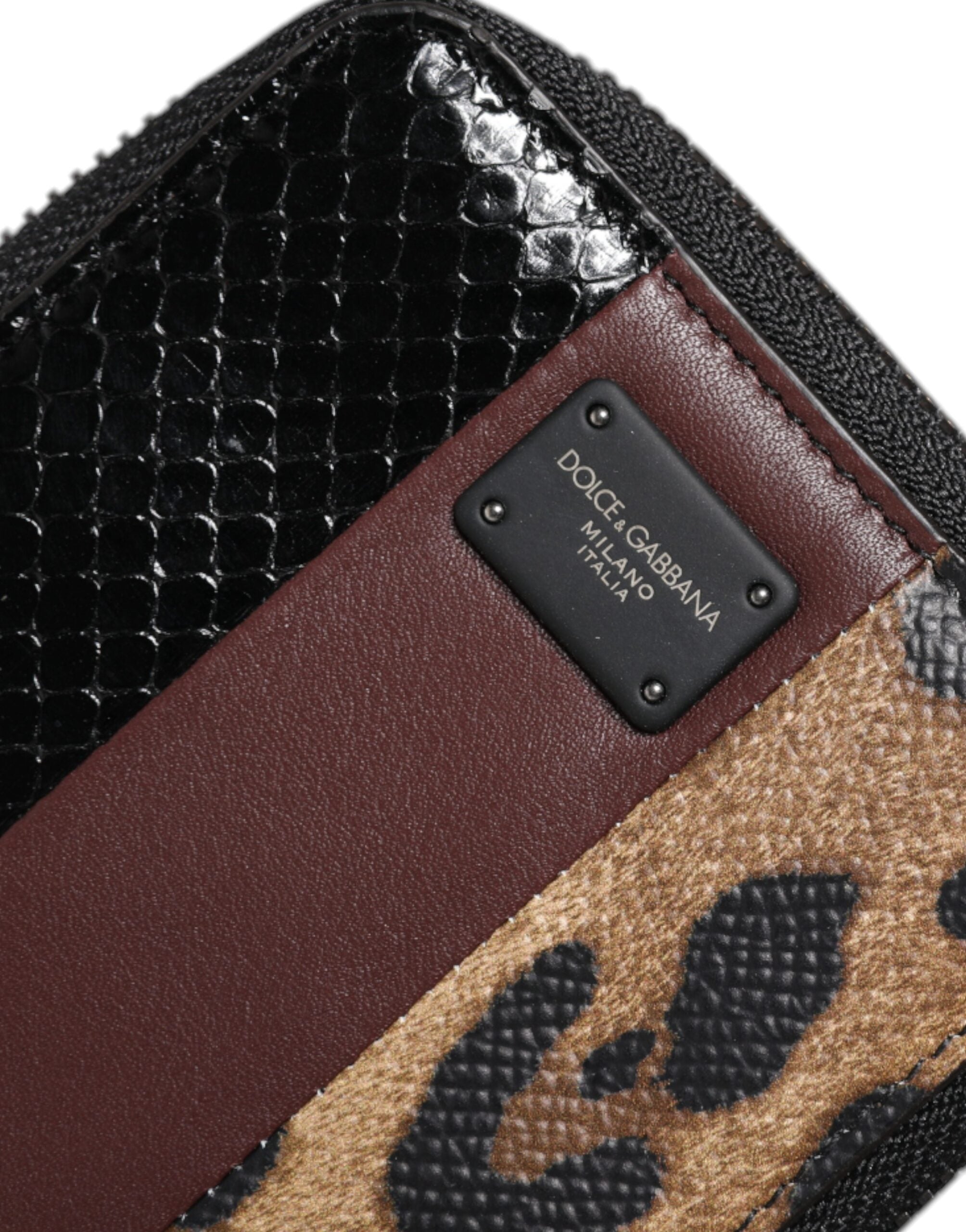 Dolce & Gabbana Leopard Leather Dg Bifold Card Holder Multicolor Wallet