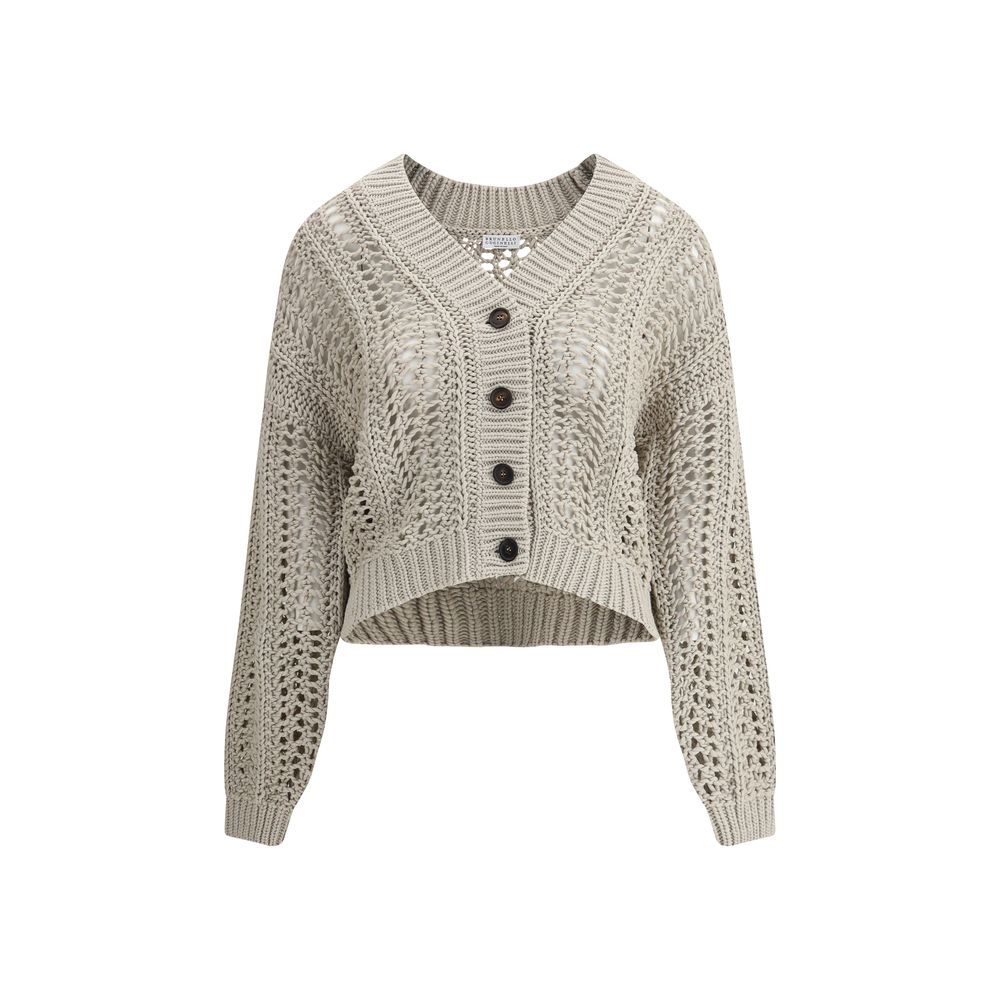 Brunello Cucinelli Cardigan In Perforated Knit
