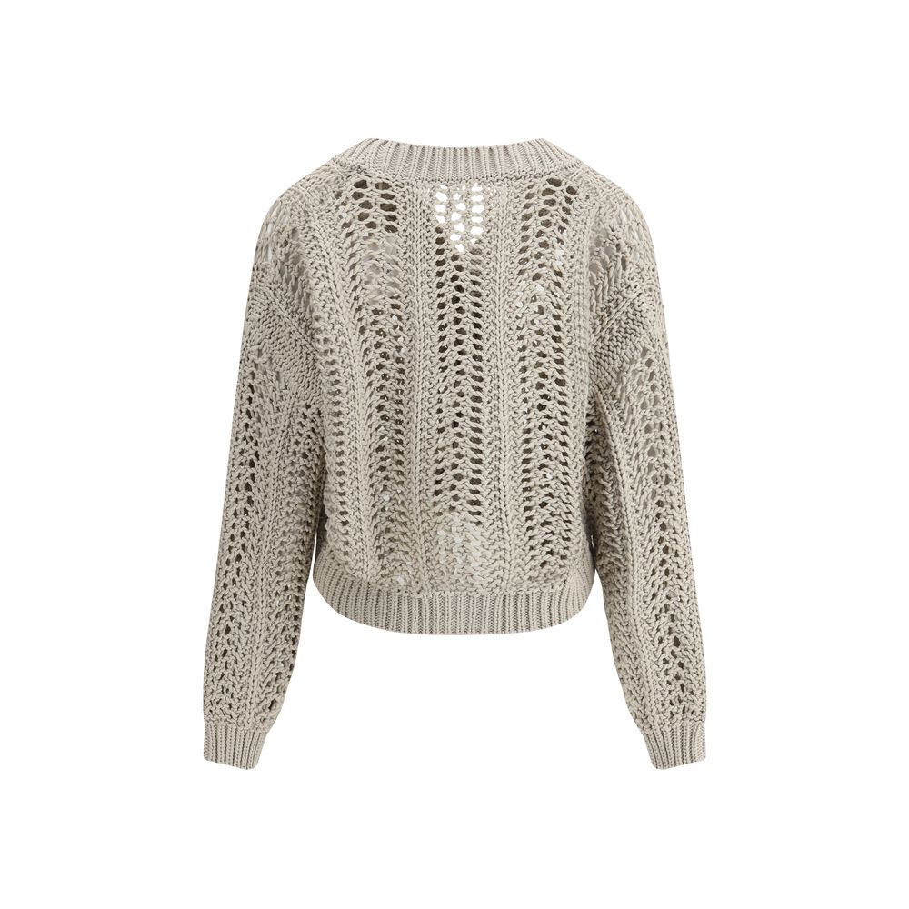 Brunello Cucinelli Cardigan In Perforated Knit
