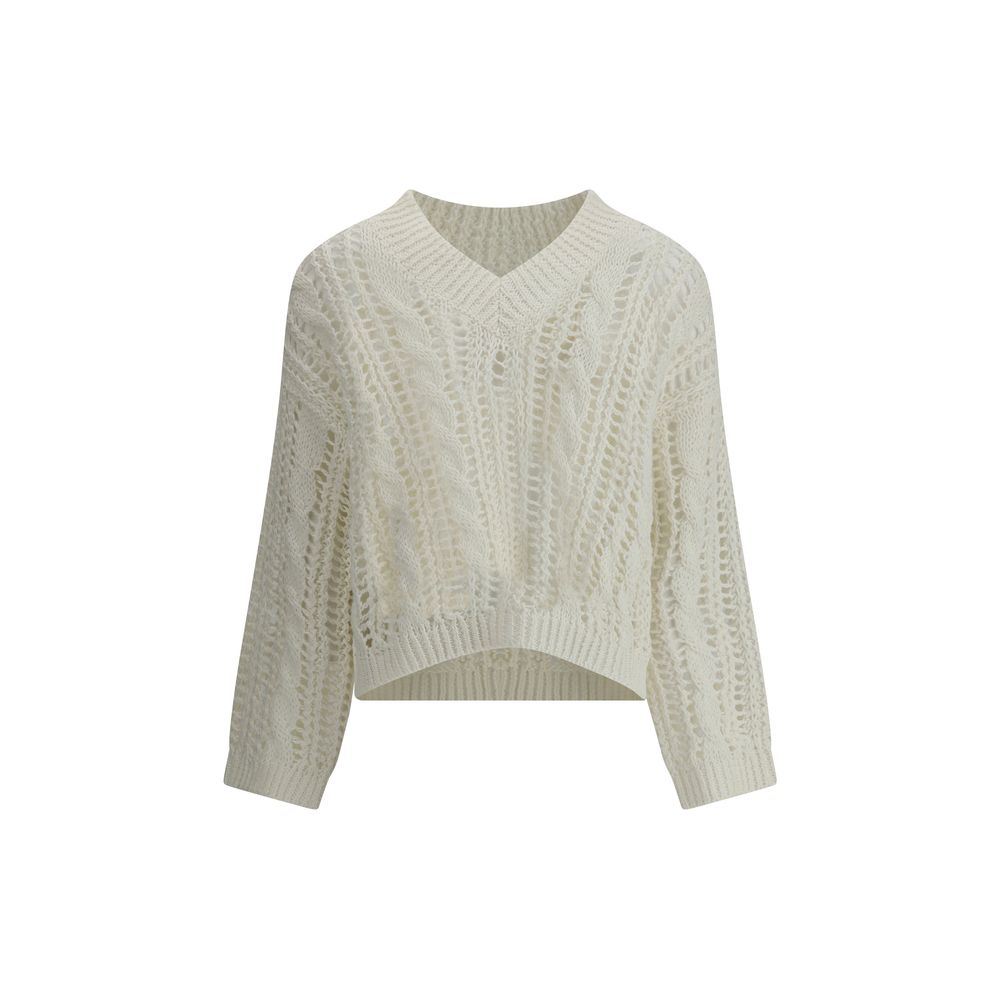 Brunello Cucinelli Lace-Knit Sweater