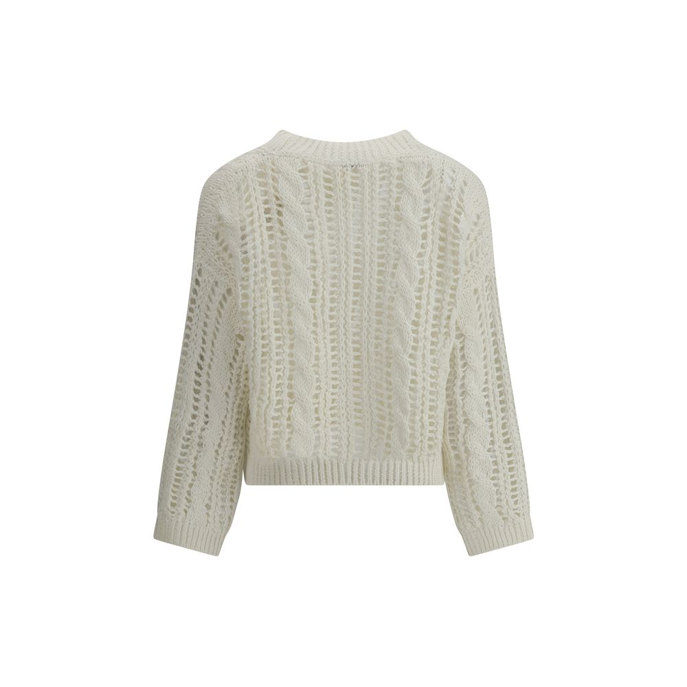 Brunello Cucinelli Lace-Knit Sweater