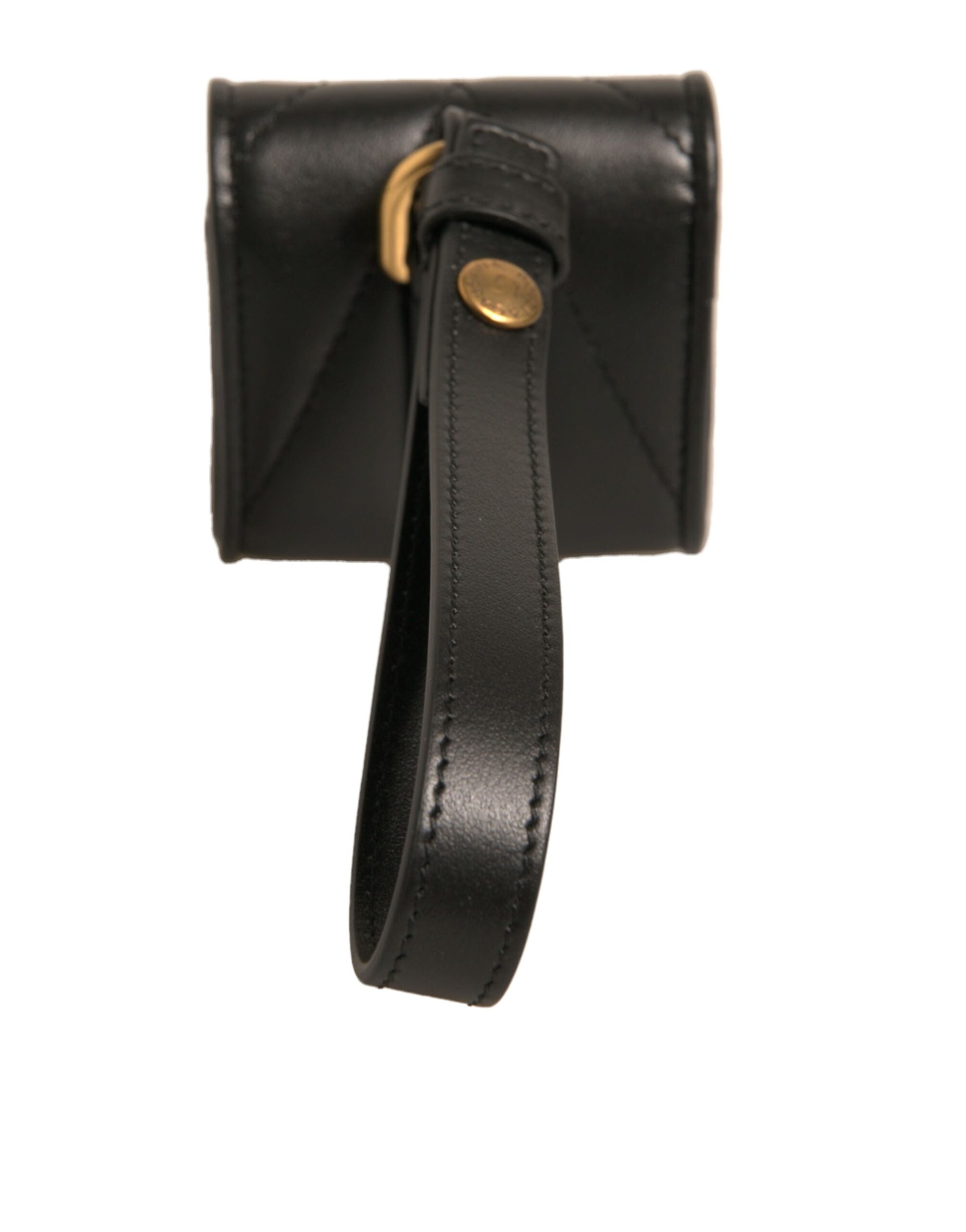 Dolce & Gabbana Leather Devotion Heart Strap Airpod Black Case