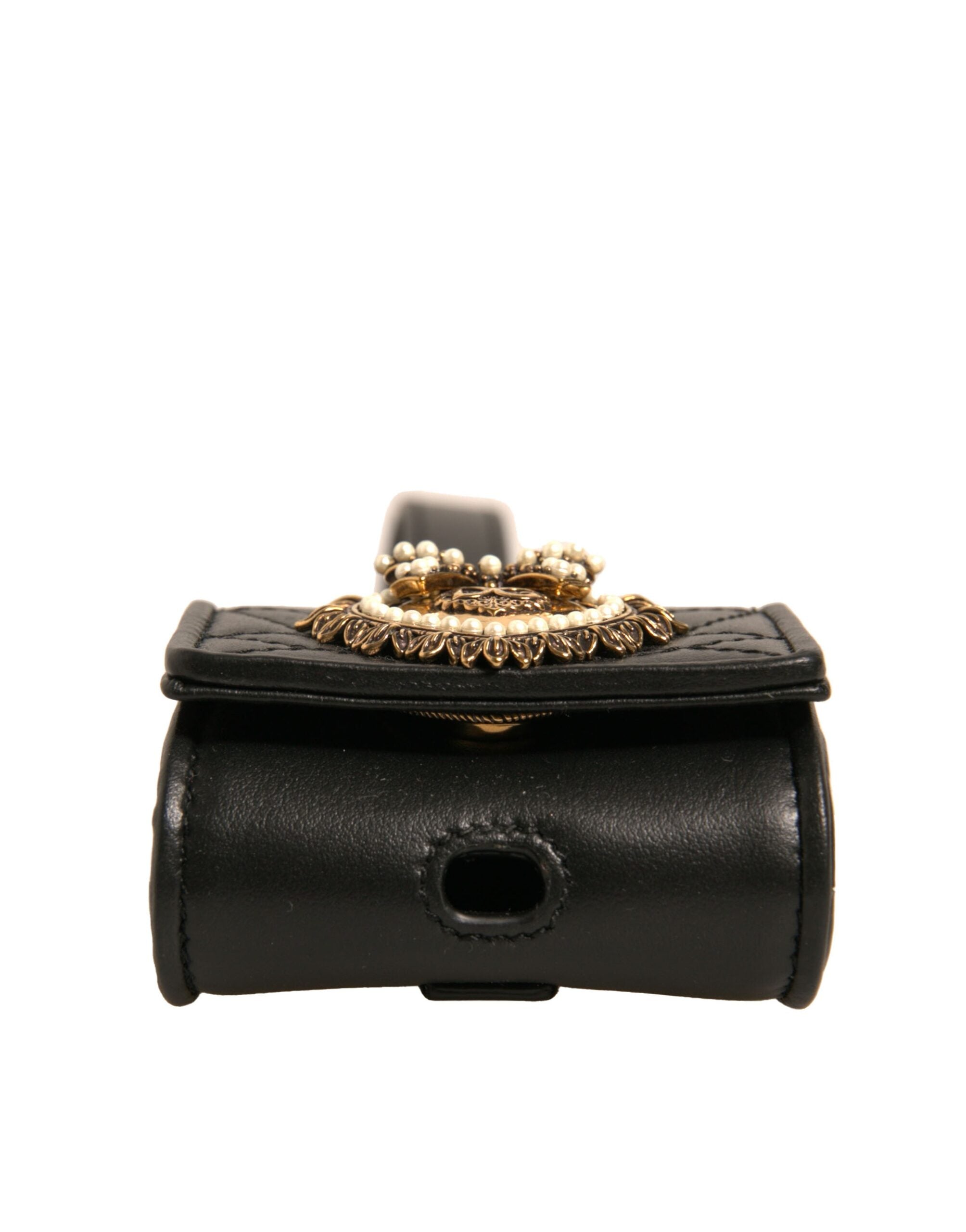 Dolce & Gabbana Leather Devotion Heart Strap Airpod Black Case