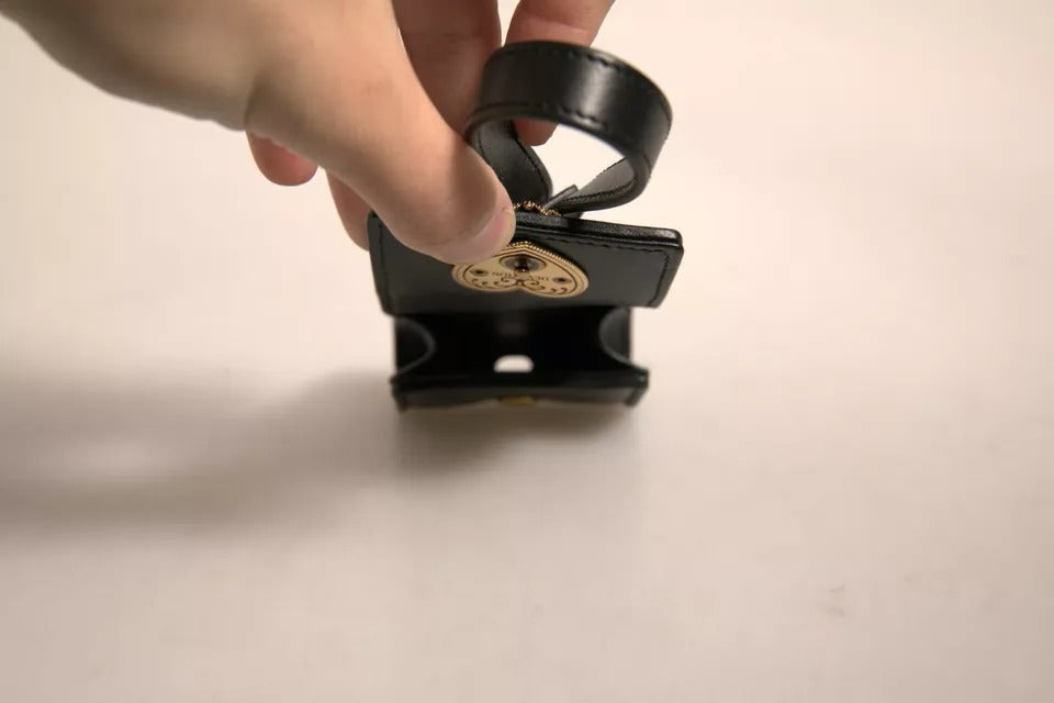 Dolce & Gabbana Leather Devotion Heart Strap Airpod Black Case