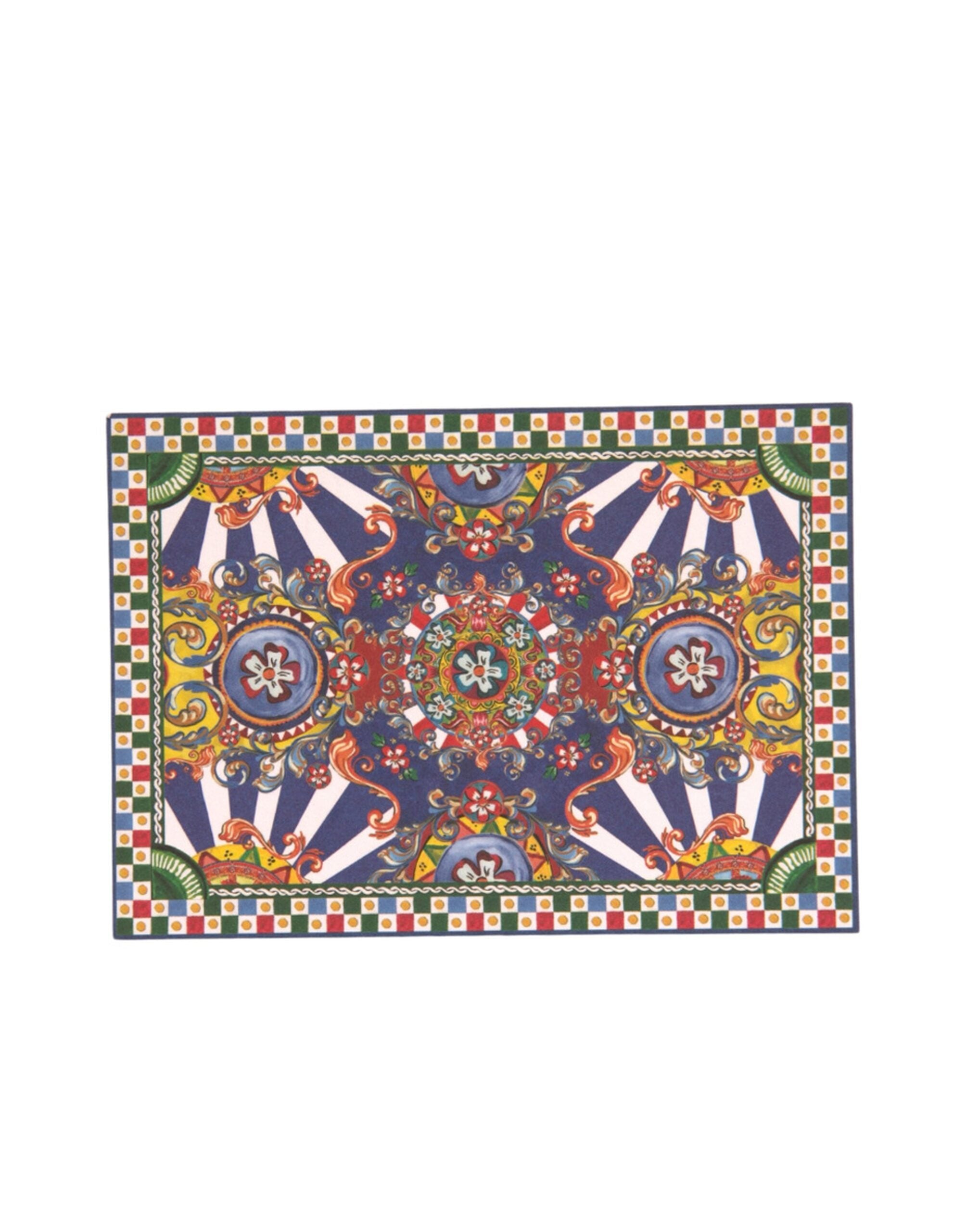 Dolce & Gabbana Carretto Siciliano Envelope Post Card Multicolor Holder