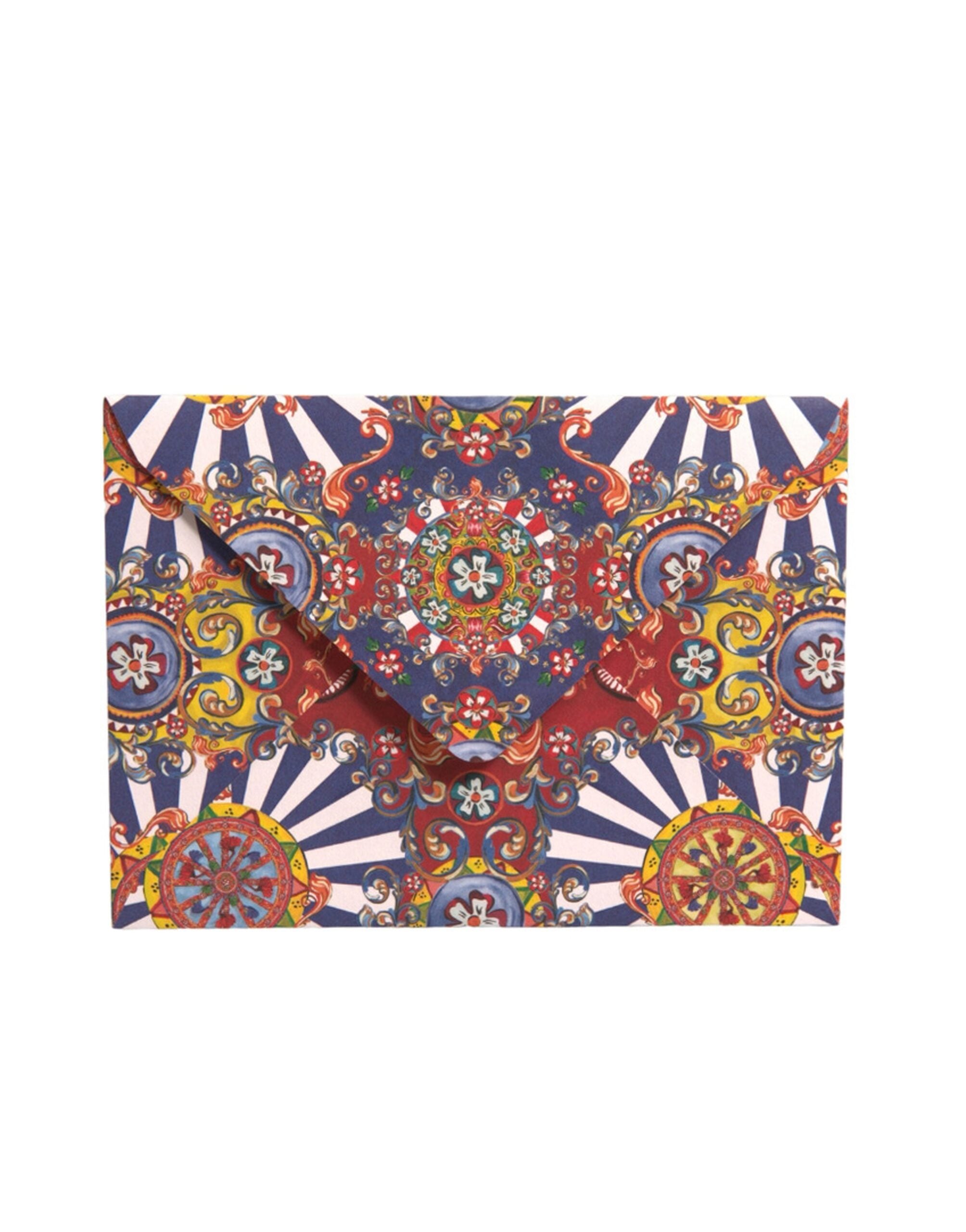 Dolce & Gabbana Carretto Siciliano Envelope Post Card Multicolor Holder