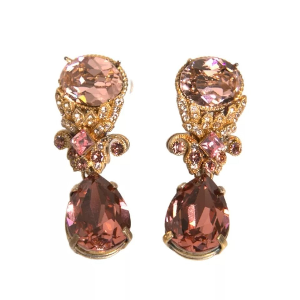 Dolce & Gabbana 925 Sterling Crystal Jewelry Dangling Gold Silver Brooch