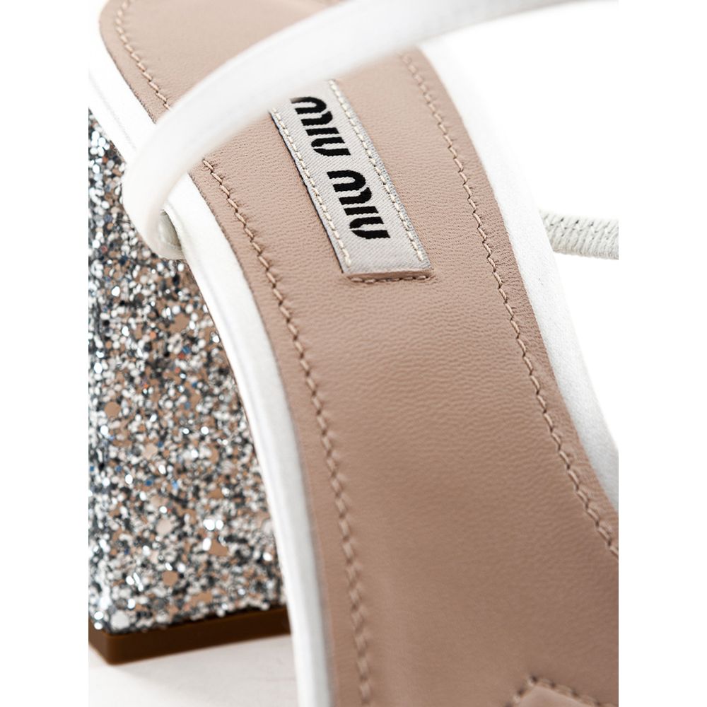Miu Miu Silk White Sandal