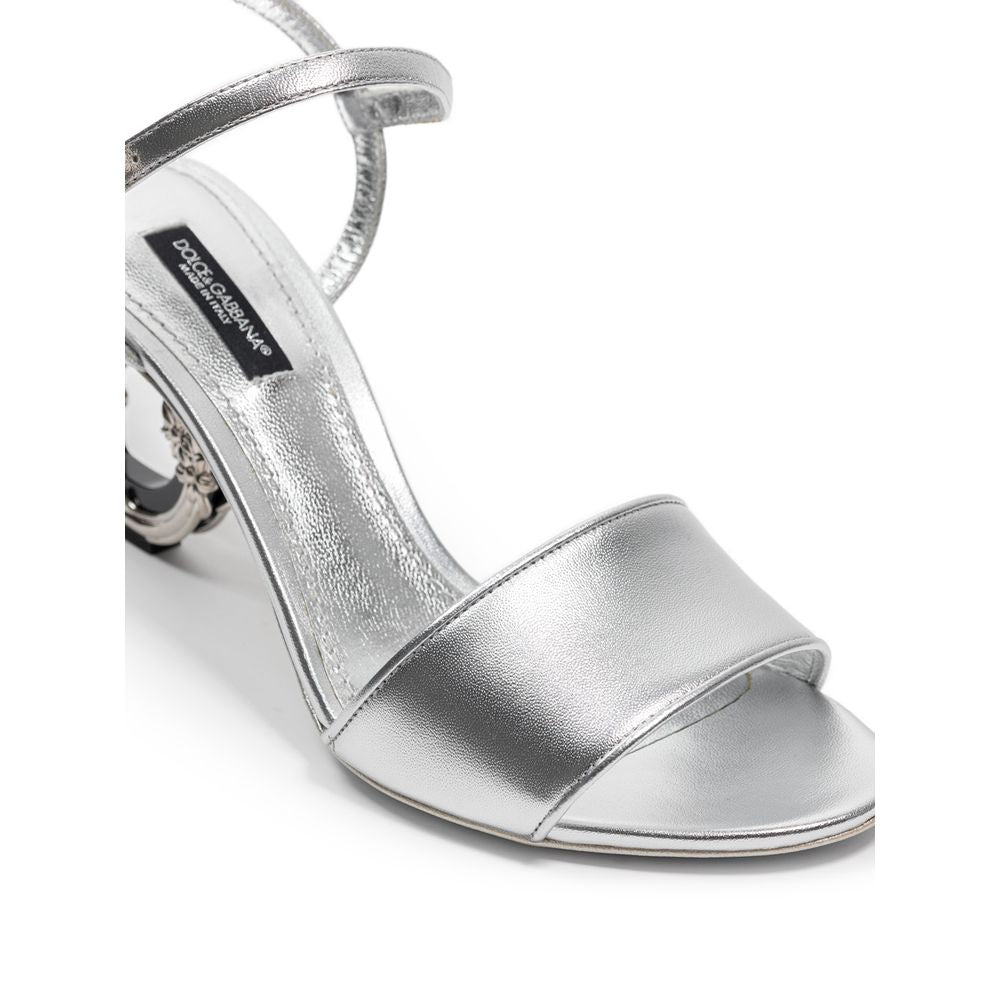 Dolce & Gabbana Leather Silver Sandal