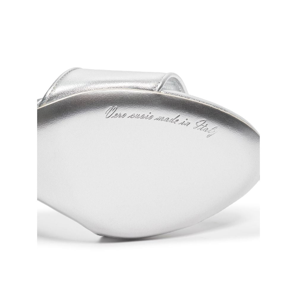 Dolce & Gabbana Leather Silver Sandal