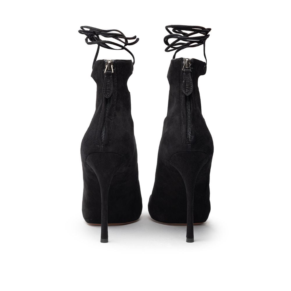 Alaïa Leather Scamociata Black Sandal