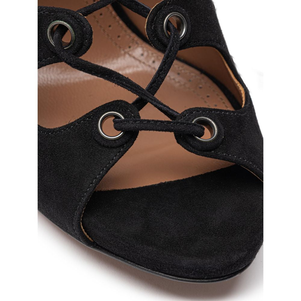 Alaïa Leather Scamociata Black Sandal