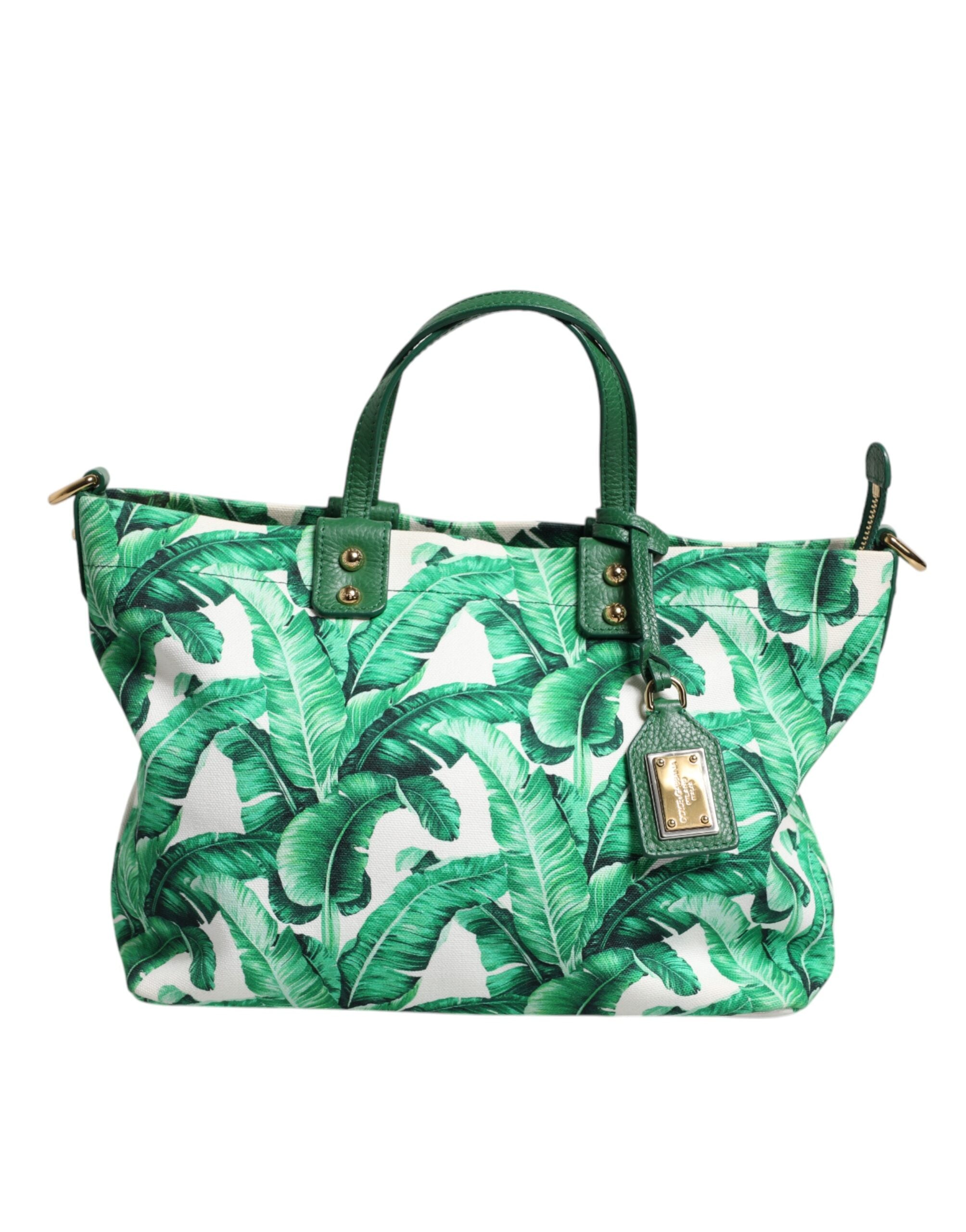 Dolce & Gabbana Canvas Botanical Garden Women Tote Green Bag