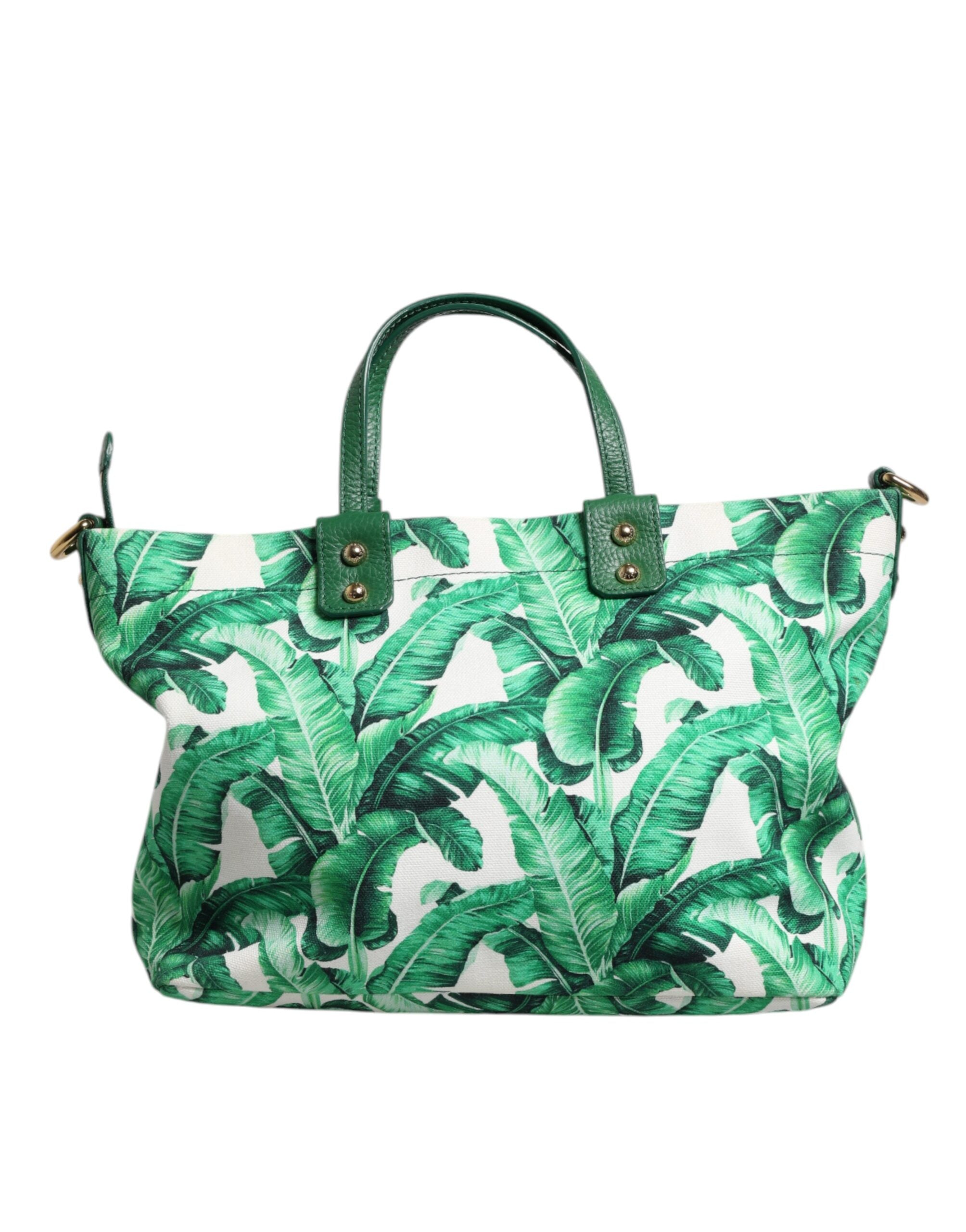 Dolce & Gabbana Canvas Botanical Garden Women Tote Green Bag