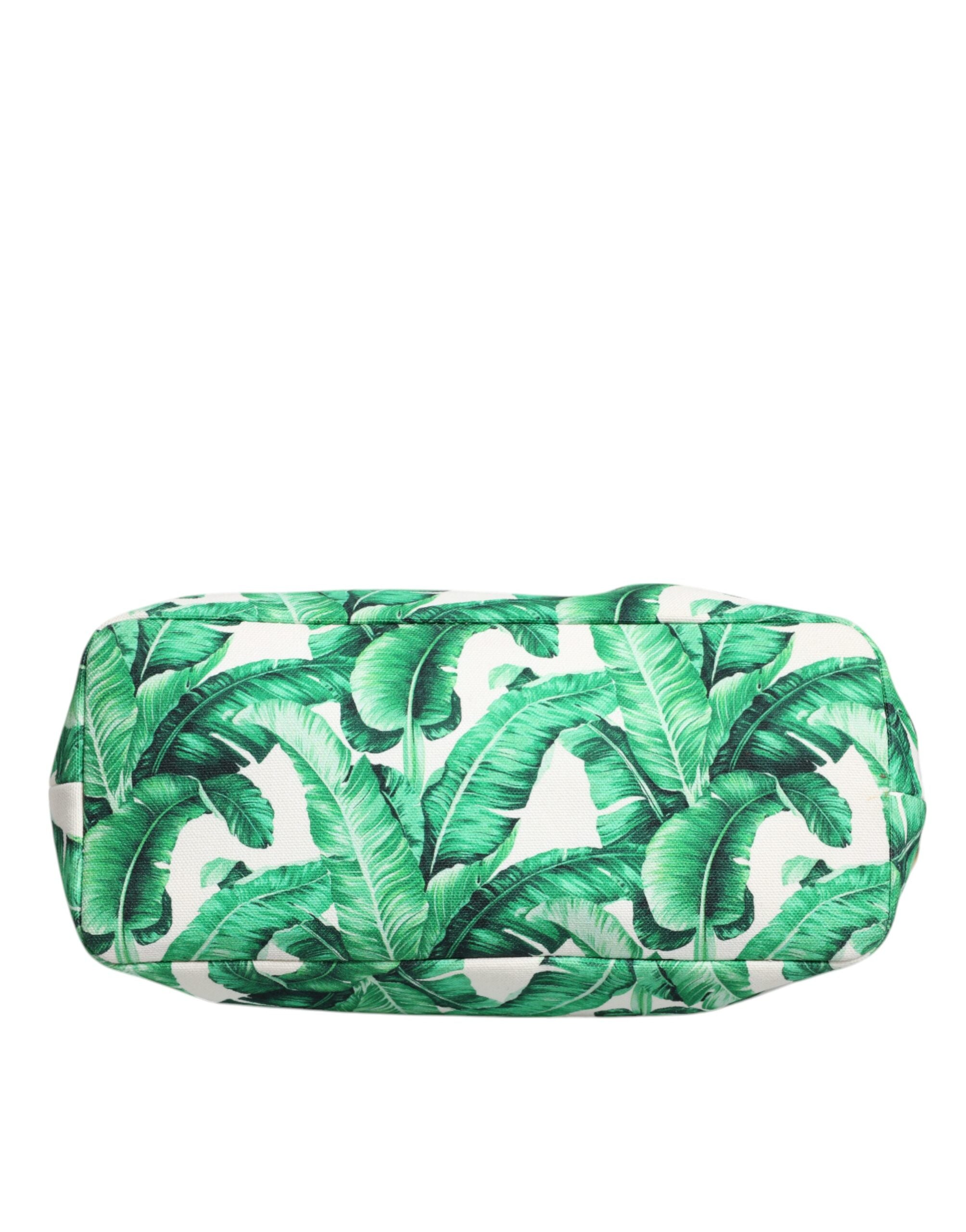 Dolce & Gabbana Canvas Botanical Garden Women Tote Green Bag