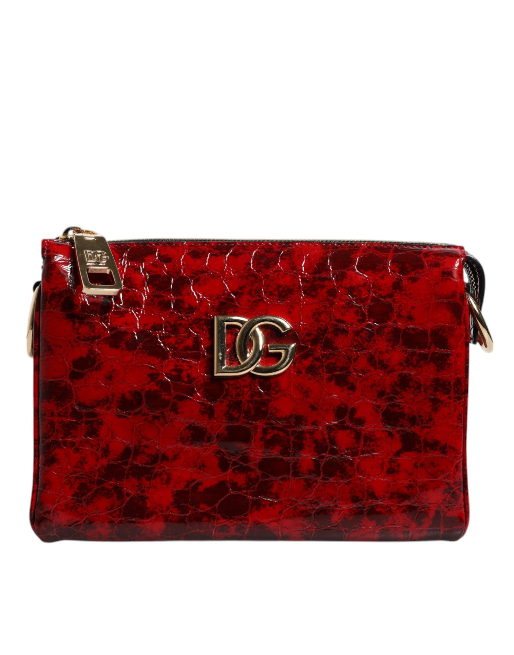 Dolce & Gabbana Exotic Leather Dg Logo Women Crossbody Red Bag