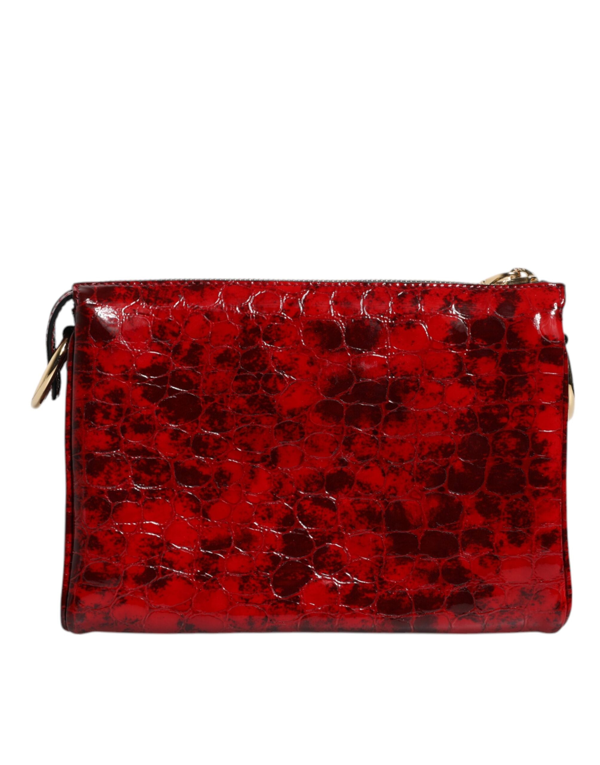 Dolce & Gabbana Exotic Leather Dg Logo Women Crossbody Red Bag