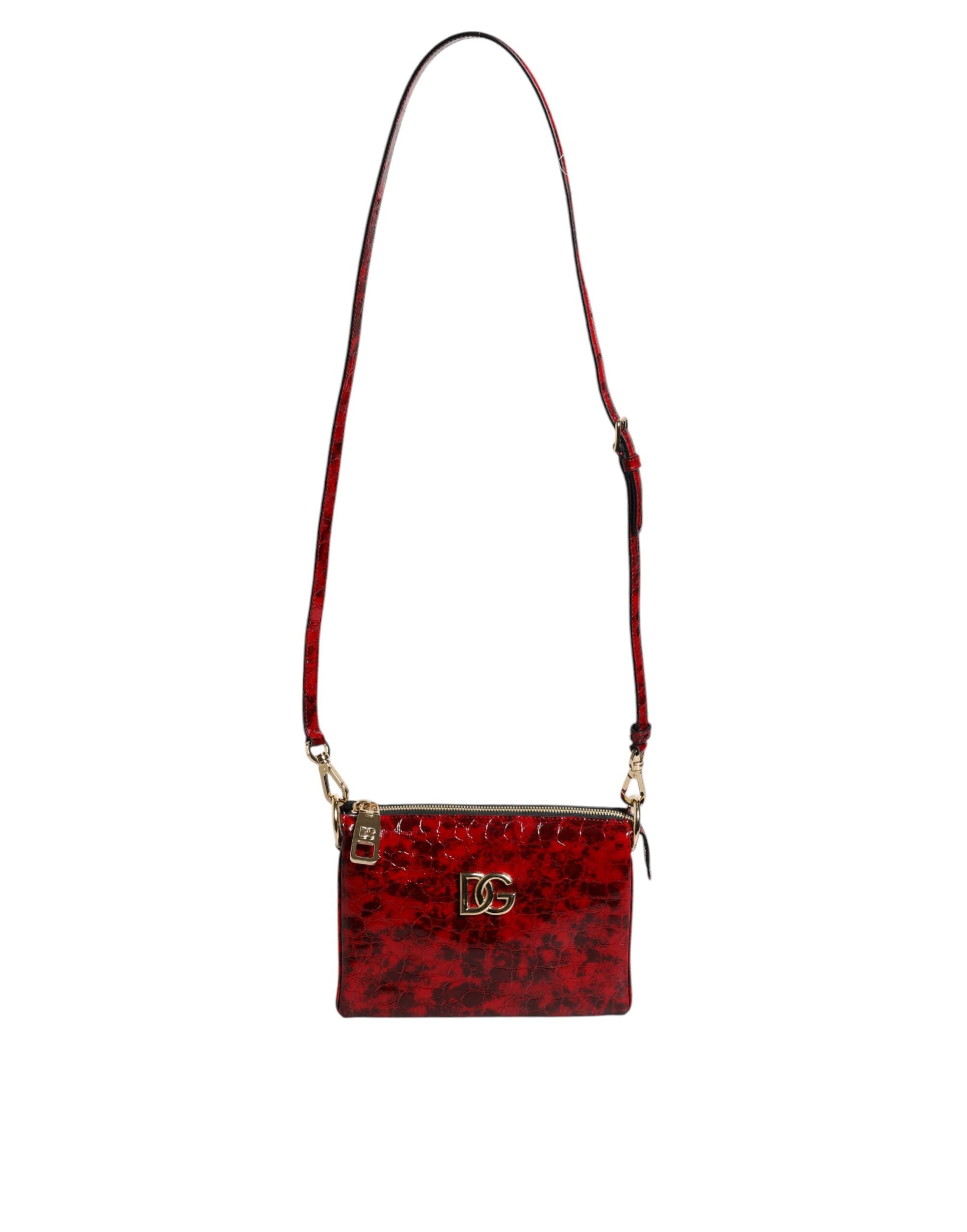 Dolce & Gabbana Exotic Leather Dg Logo Women Crossbody Red Bag